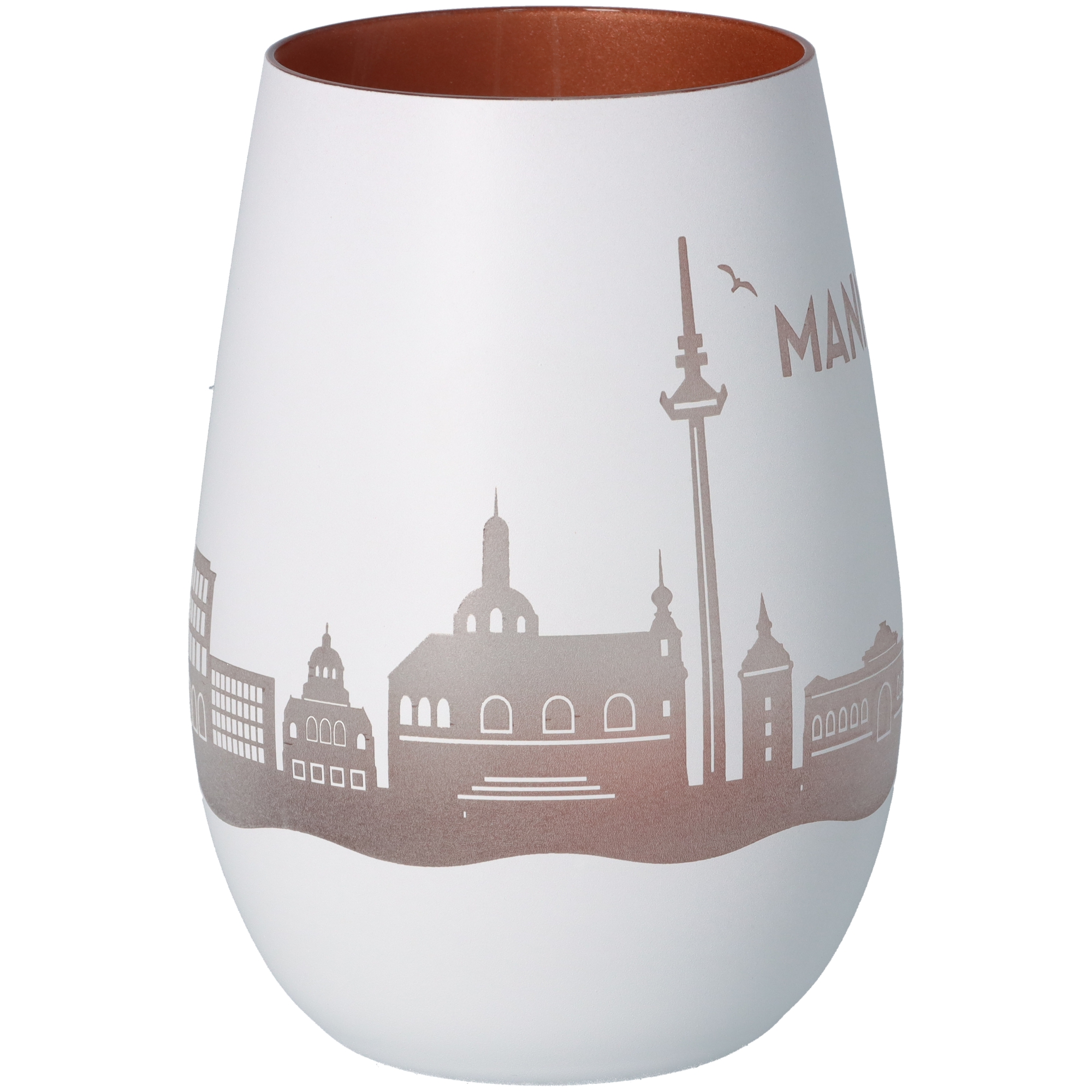 Windlicht Skyline Mannheim Weiß/Bronze Windlicht Skyline Mannheim Weiß/Bronze