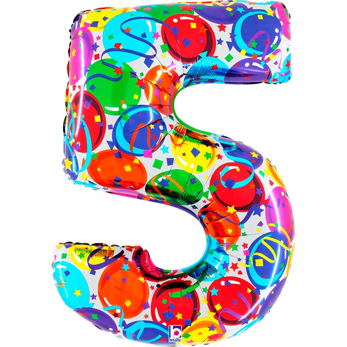 Folienballon Zahl 5 Party 100cm Folienballon Zahl 5 Party 100cm