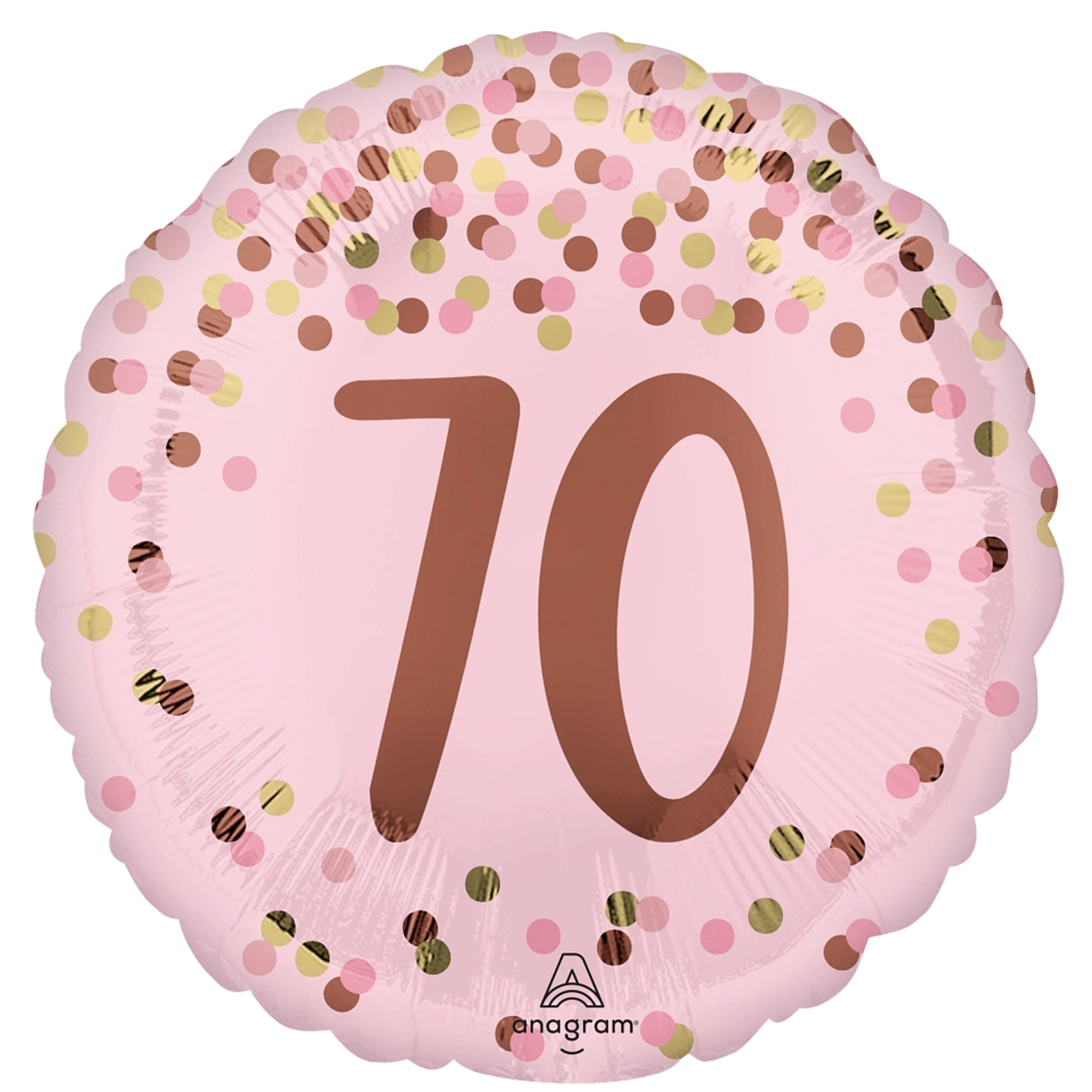 Folienballon Pretty Pink "70" 45cm Symbol, Nummer, Text