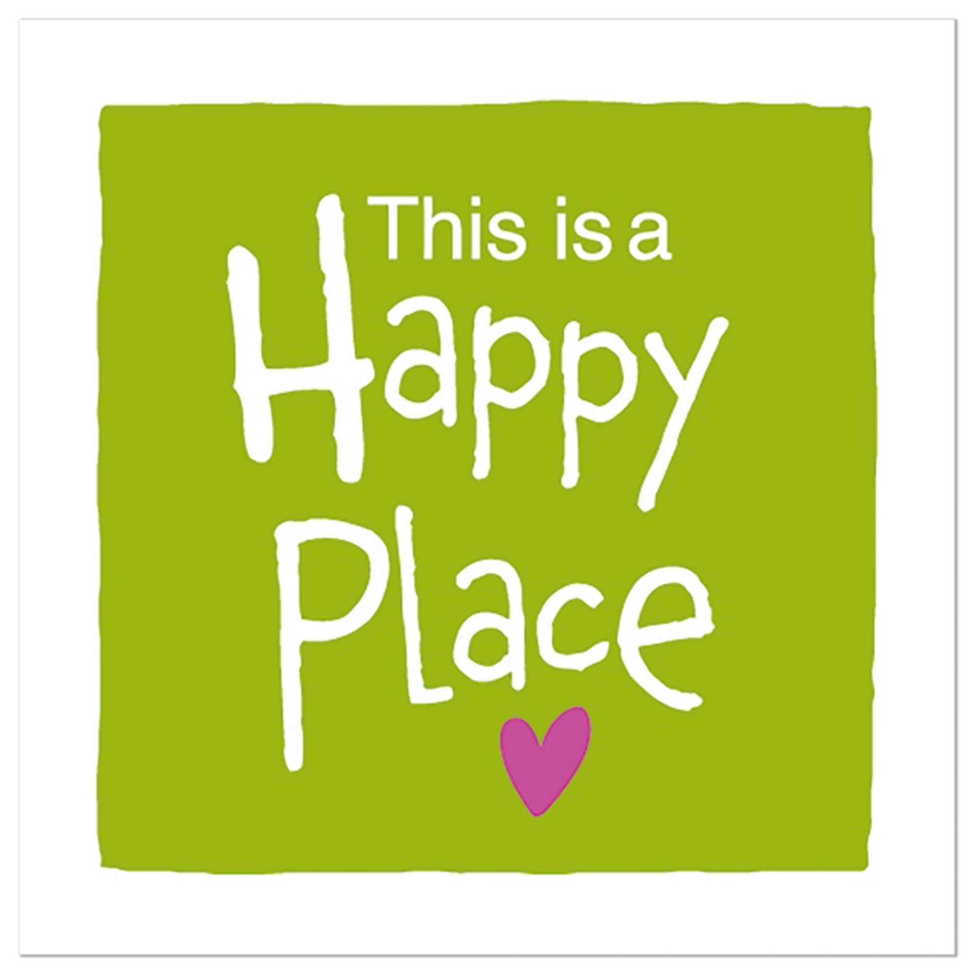 20 Servietten "Happy Place" Grün Briefumschlag, Grußkarte, Post