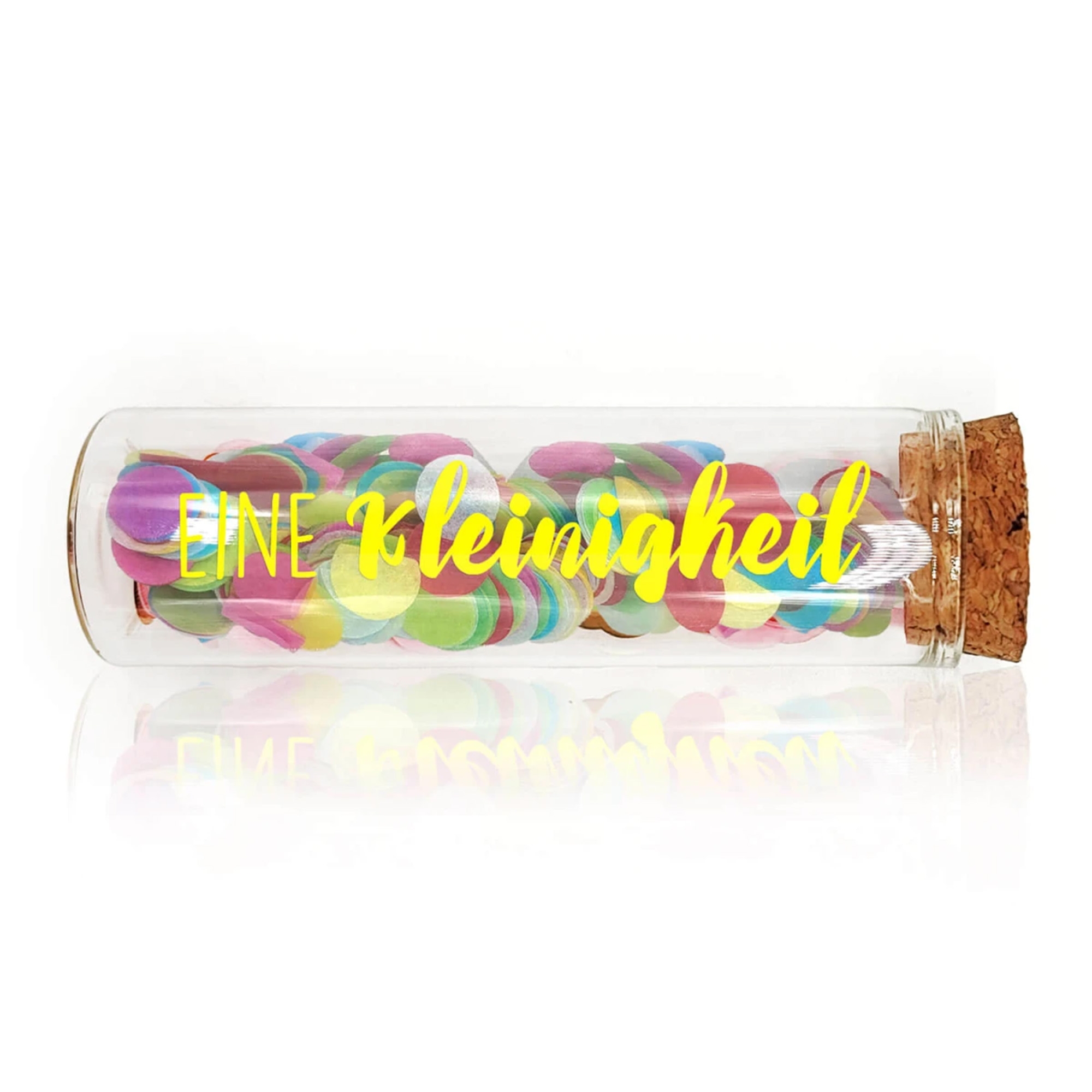 Geldgeschenk Röhrchen "Eine Kleinigkeit" Neon gelb Essen, Süßigkeiten