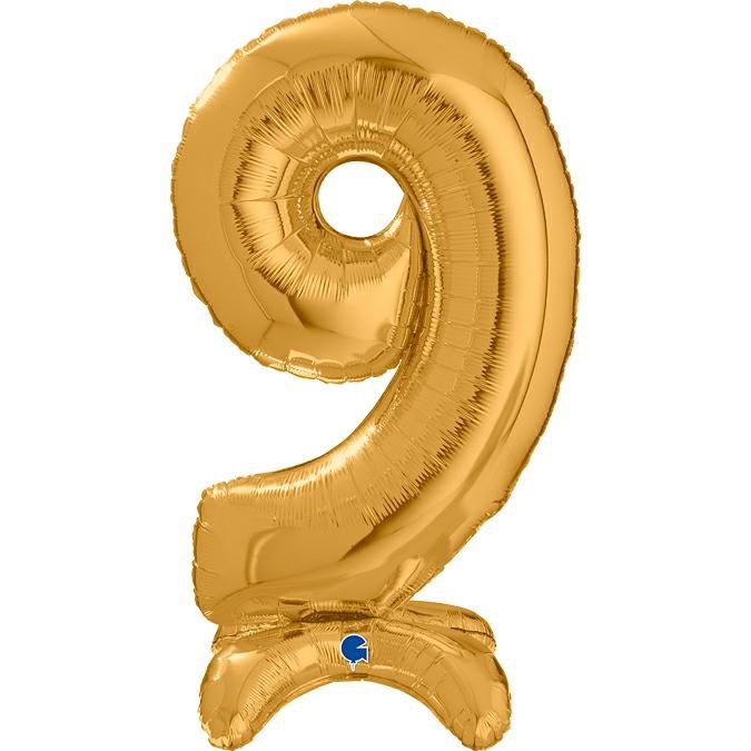Folienballon Zahl 9 Gold 65cm