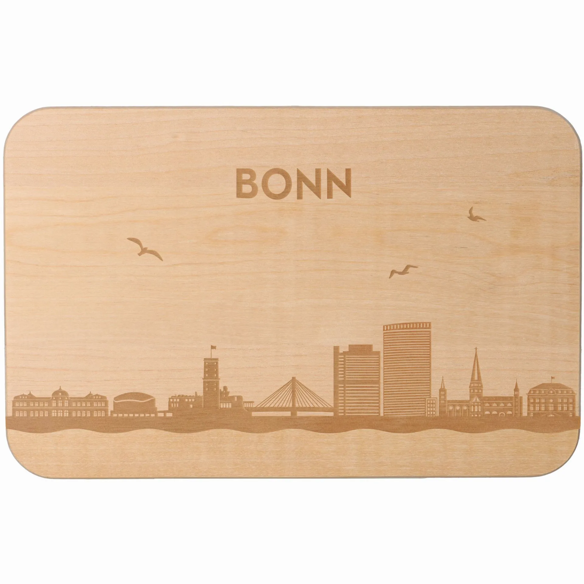 Frühstücksbrett Skyline Bonn 23cm x 15cm x 1cm
