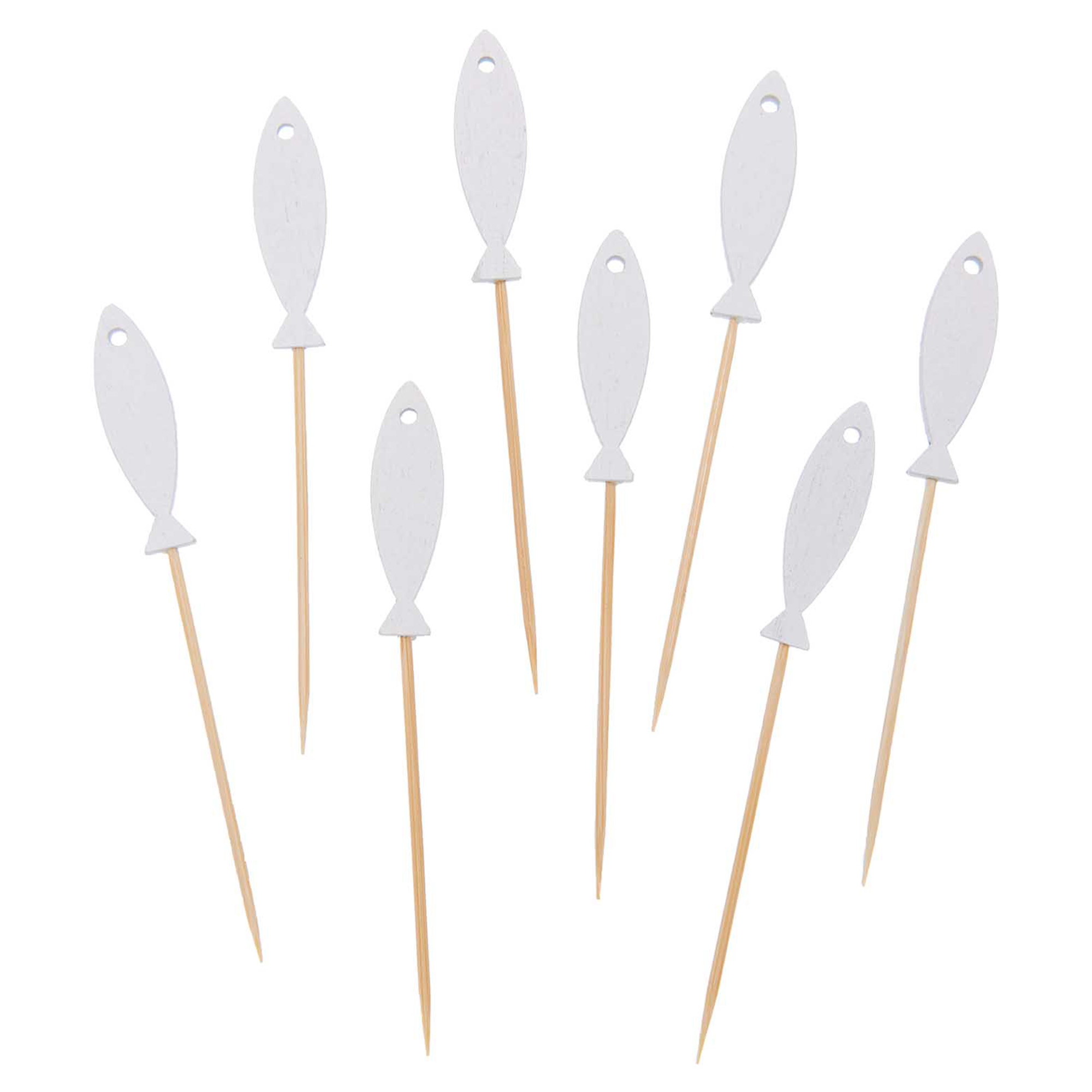 Deko-Picker "Weißer Fisch" 8 Stück Deko-Picker "Weißer Fisch" 8 Stück