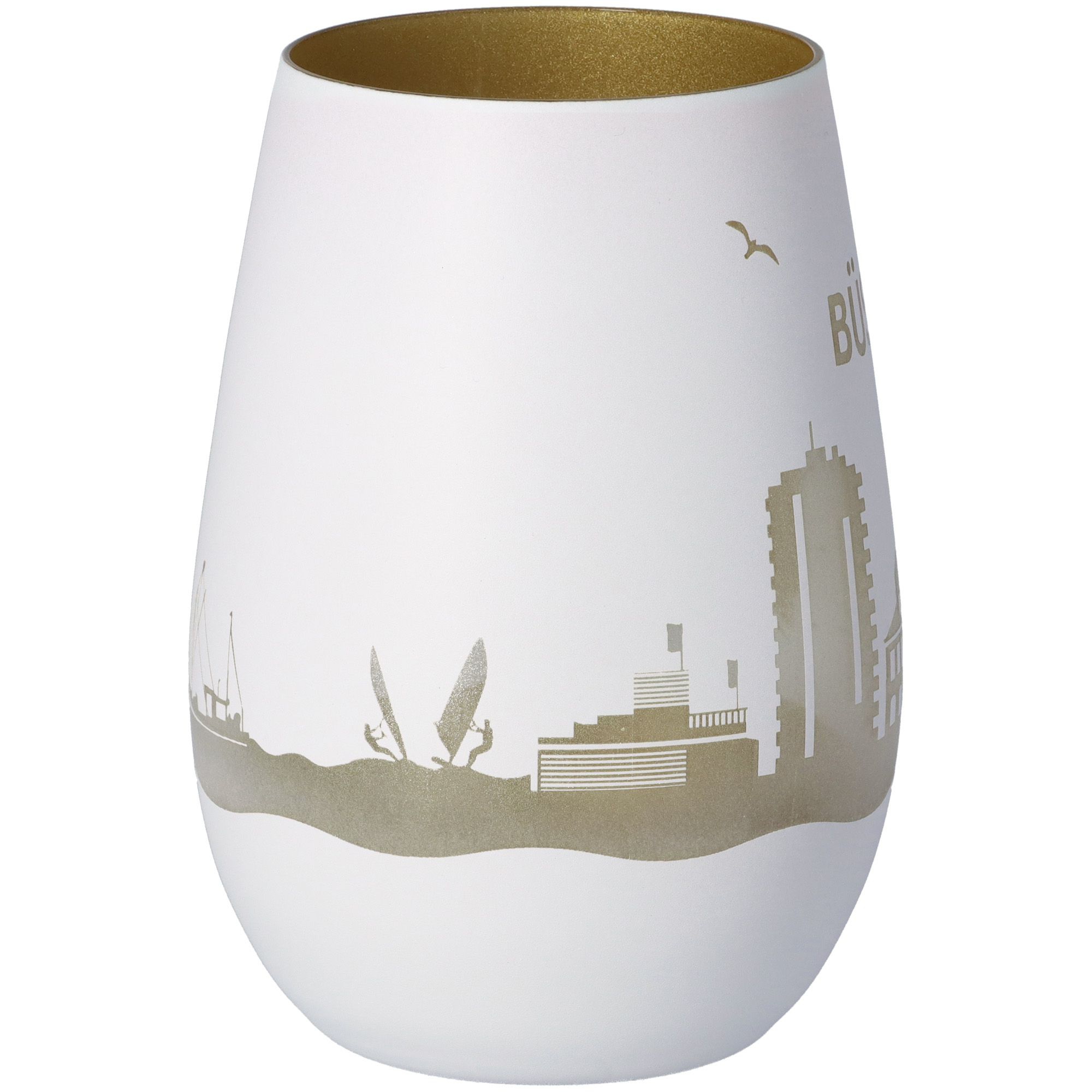 Windlicht Skyline Büsum Weiß/Gold Windlicht Skyline Büsum Weiß/Gold
