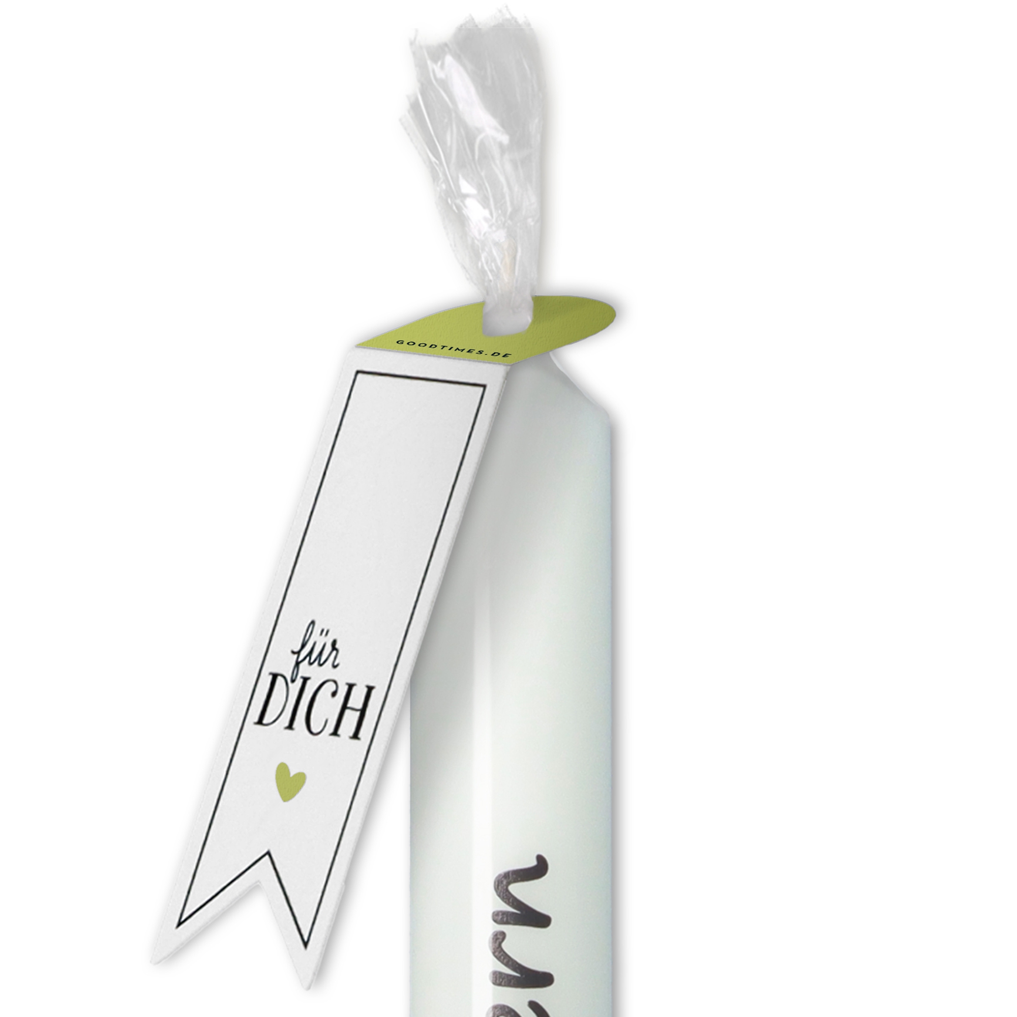 Stabkerze Weiß, Hellgrüner Hase "Frohe Ostern" Stabkerze Weiß, Hellgrüner Hase "Frohe Ostern"