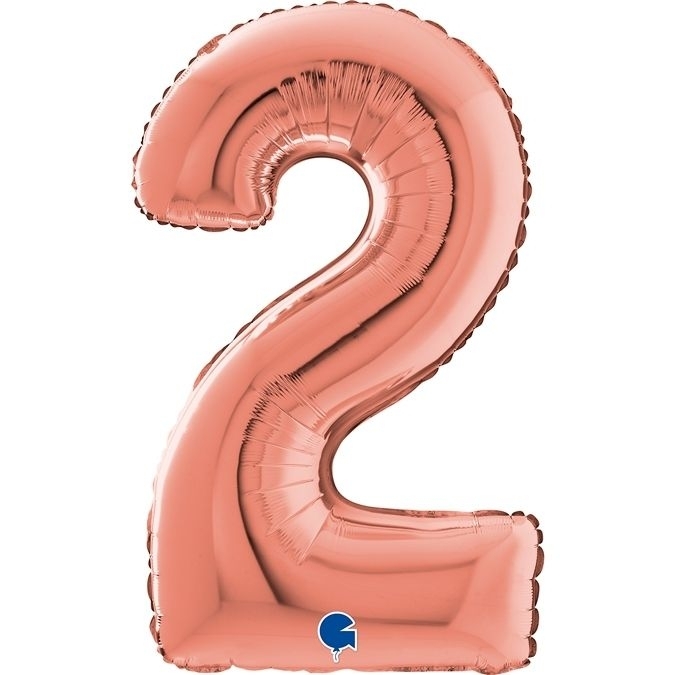 Folienballon Zahl 2 Roségold 66cm Zahl, Symbol, Text