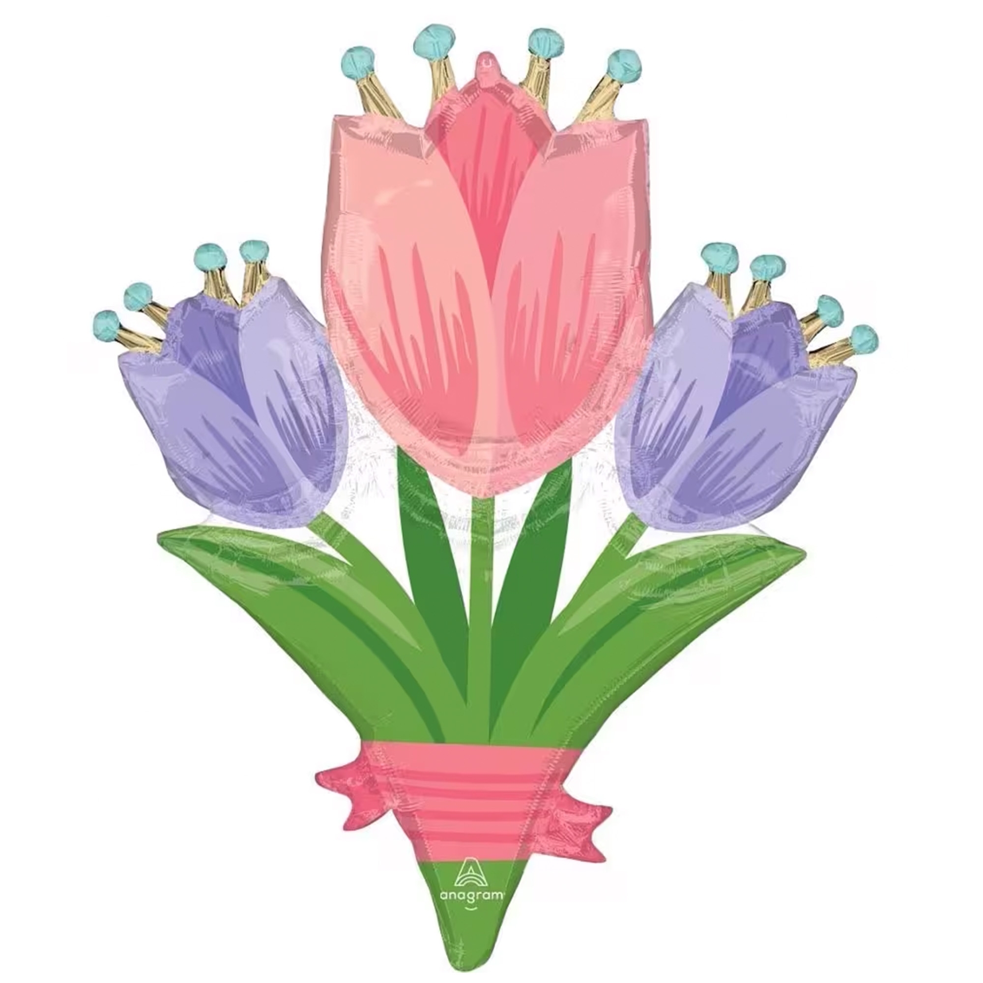 Folienballon "Tulpen" 95cm Blume, Blütenblatt, Pflanze, Blumenstrauß, Kunst