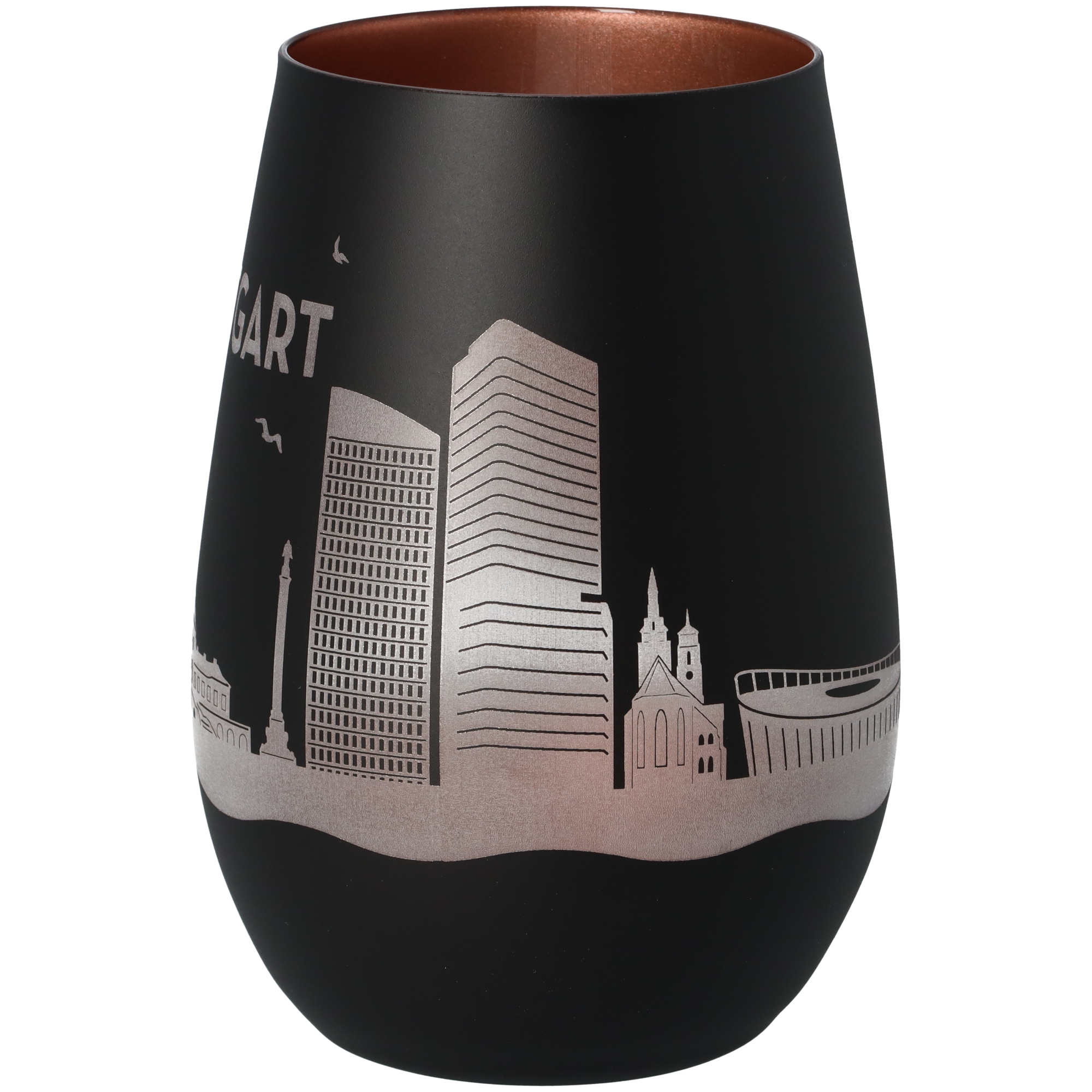 Windlicht Skyline Stuttgart Schwarz/Bronze Windlicht Skyline Stuttgart Schwarz/Bronze