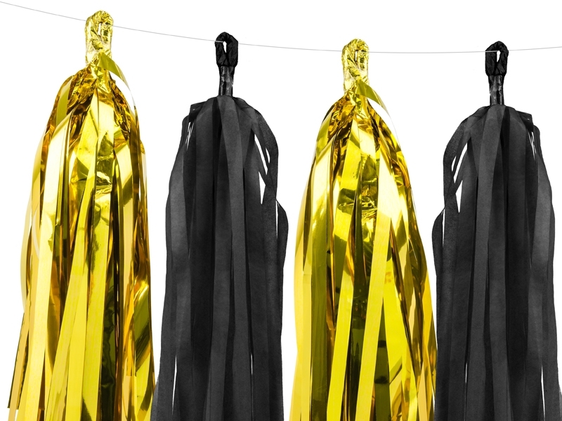 Tasselgirlande Schwarz & Gold Tasselgirlande Schwarz & Gold