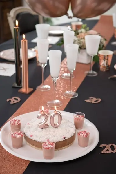 Zahlenkerze "0", Roségold