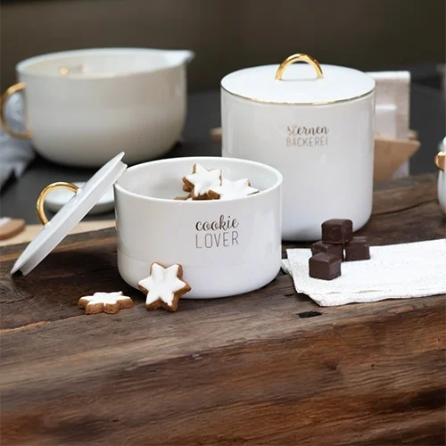 Keksdose, Cookie Lover, Keksform, Schokolade, Weißes Porzellan