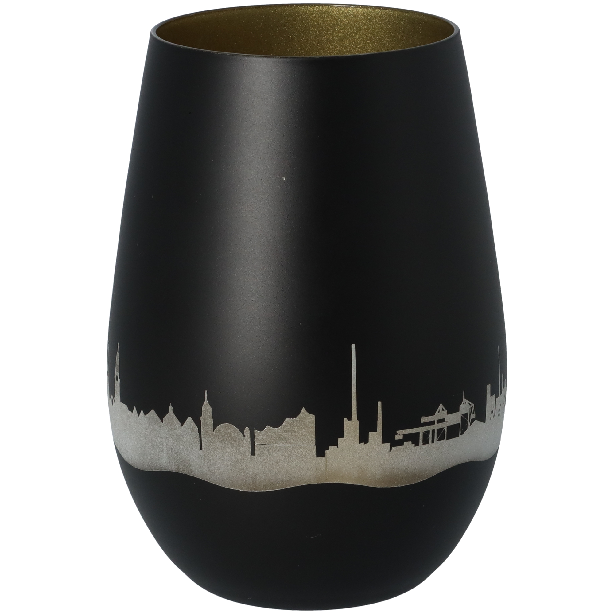 Windlicht Skyline Hamburg Schwarz/Gold Windlicht Skyline Hamburg Schwarz/Gold