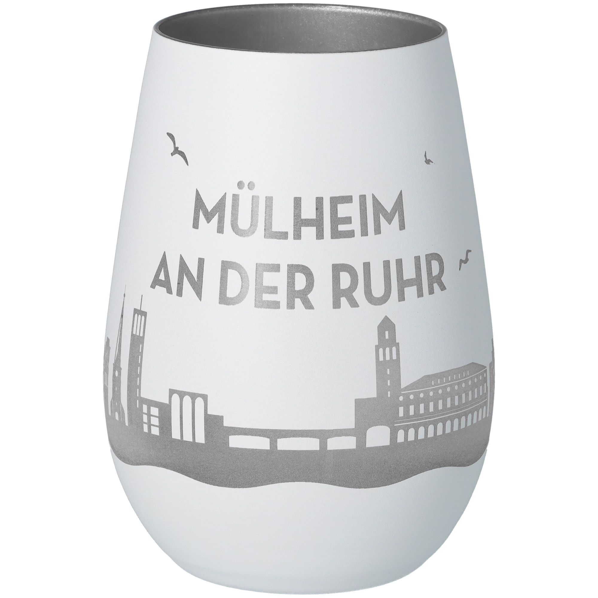 50aaa3a14435d084b93192c7da12d800b251061b Windlicht Skyline Mülheim an der Ruhr Weiß/Silber