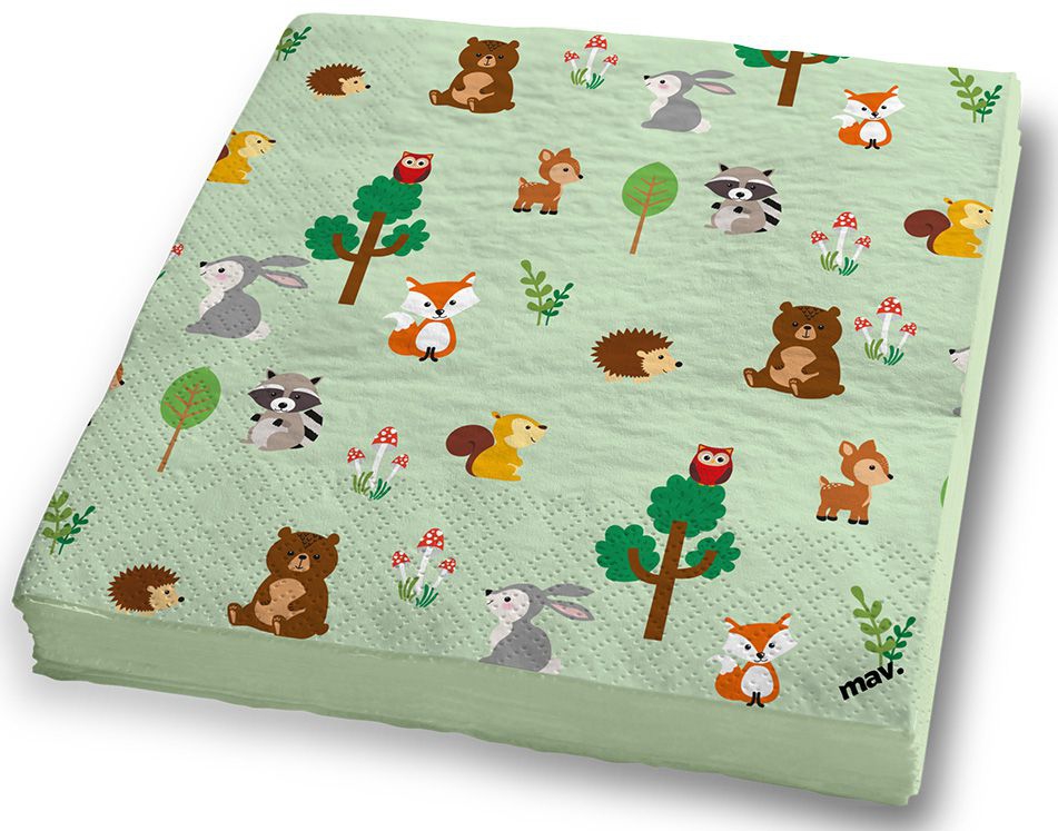 Servietten Waldtiere, 20 Stück Servietten Waldtiere, 20 Stück