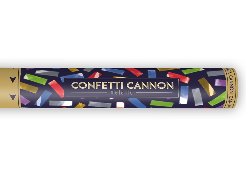 Konfetti Kanone mit buntem Metallic Konfetti, 40 cm Konfetti Kanone mit buntem Metallic Konfetti, 40 cm