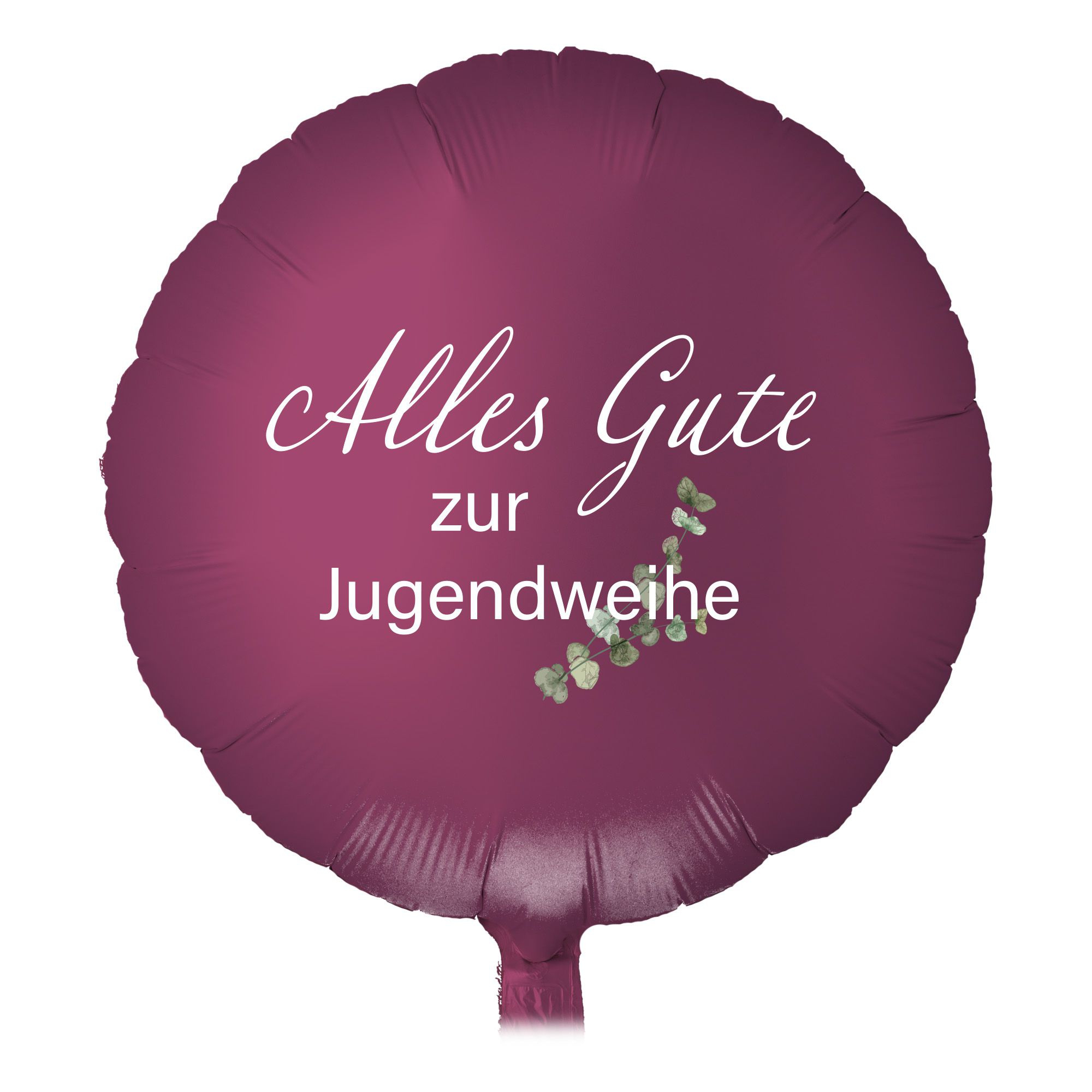 Folienballon Rund Satin Luxe Pomegranate mit "Alles Gute zur Jugendweihe" 45cm