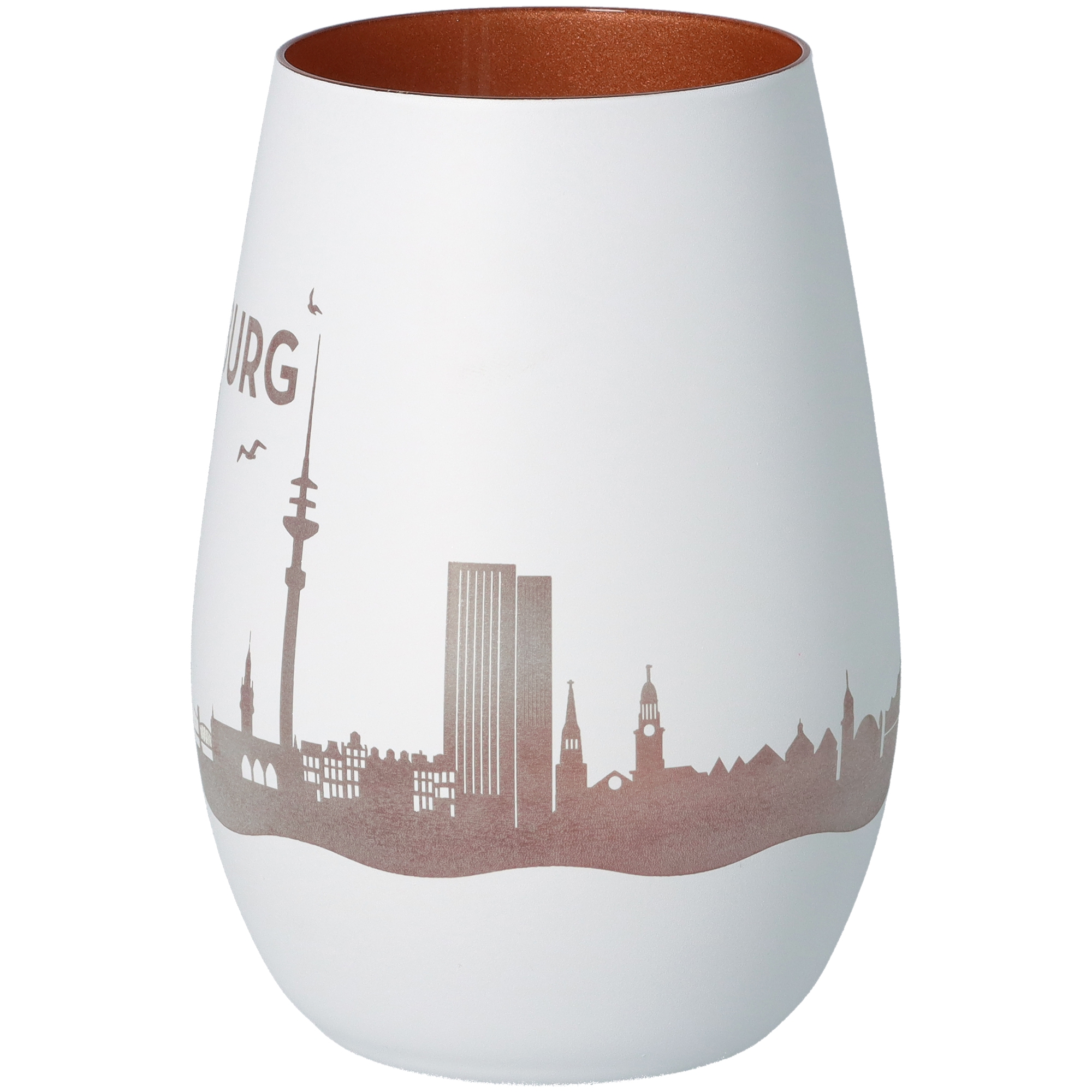 Windlicht Skyline Hamburg Weiß/Bronze Windlicht Skyline Hamburg Weiß/Bronze