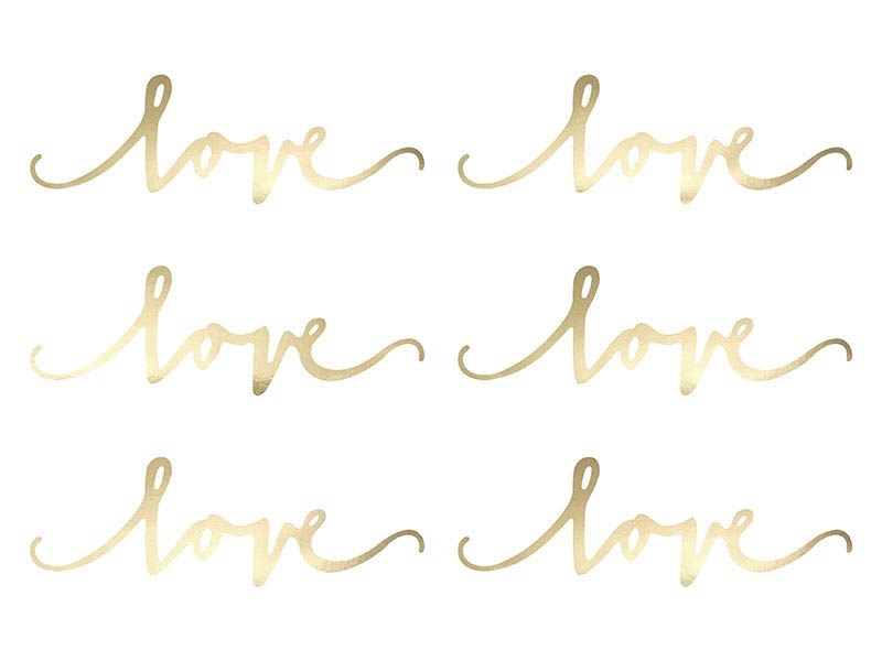 Tischdeko Love Gold 6 Stück Tischdeko Love Gold 6 Stück