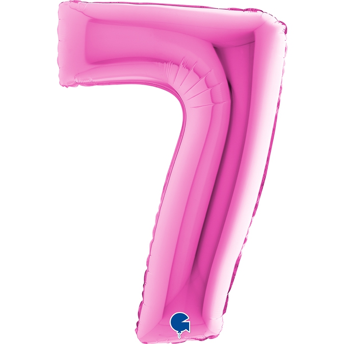 Folienballon Zahl 7 Pink 100cm