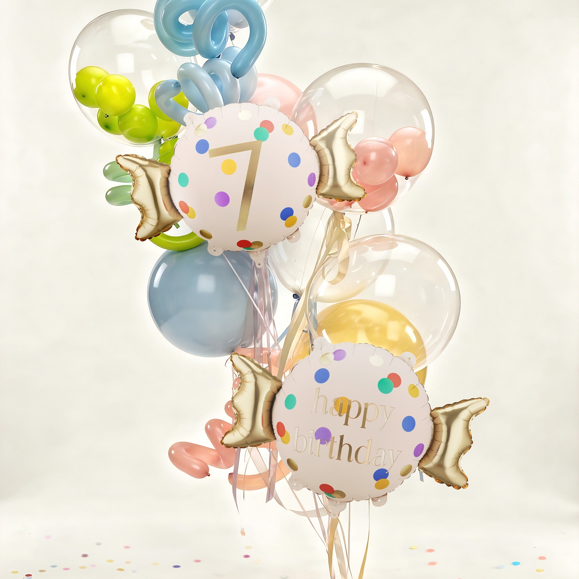 Folienballon Bonbon "7" 60cm balloons, Geburtstag, Ballonstrauß, Foilballons, Konfetti