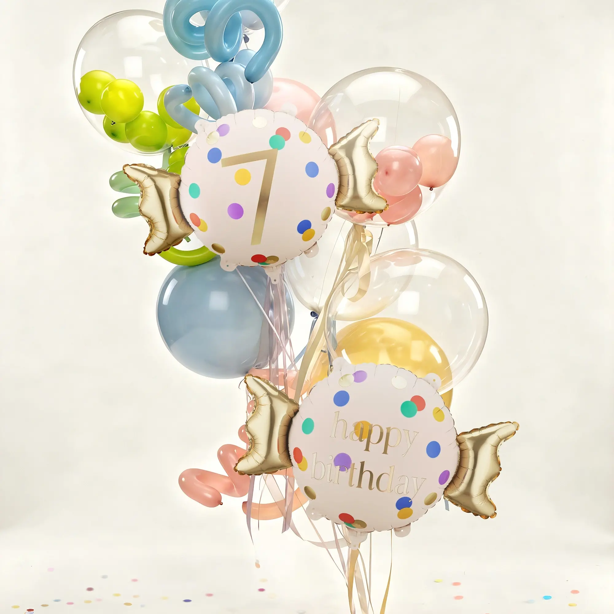 balloons, Geburtstag, Ballonstrauß, Foilballons, Konfetti