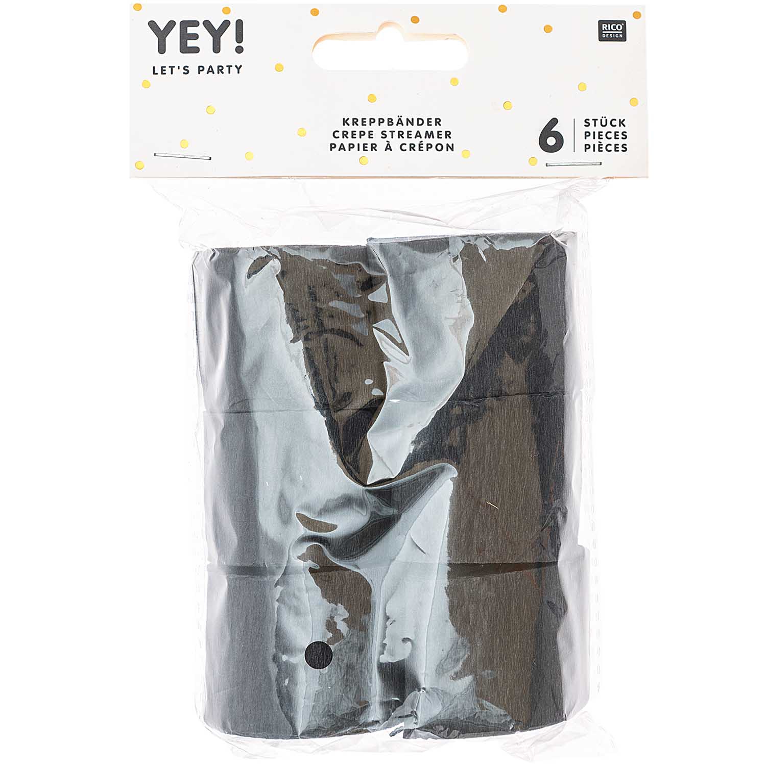 Kreppbänder "Schwarz", 6 Rollen je 10 m Kreppbänder "Schwarz", 6 Rollen je 10 m