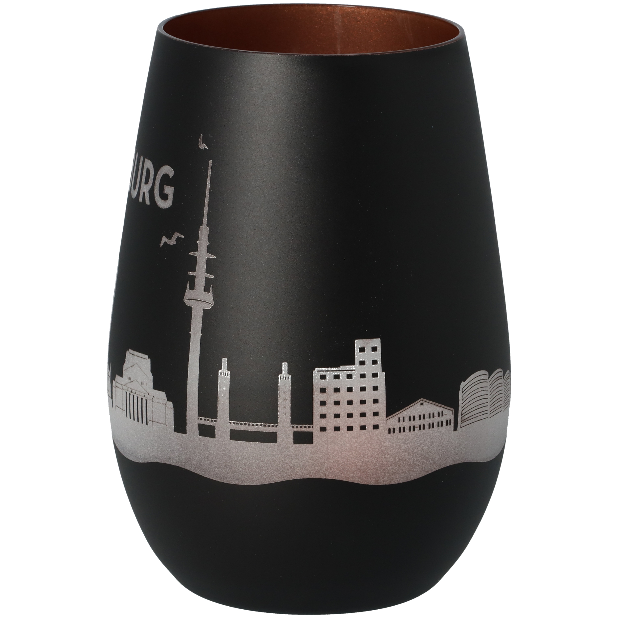 Windlicht Skyline Duisburg Schwarz/Bronze Windlicht Skyline Duisburg Schwarz/Bronze