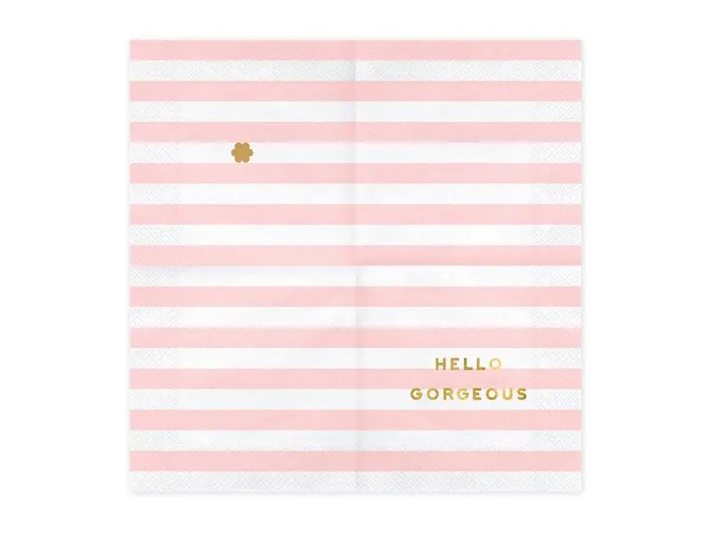 20 Servietten "Hello Gorgeous",  Rosa/Gold
