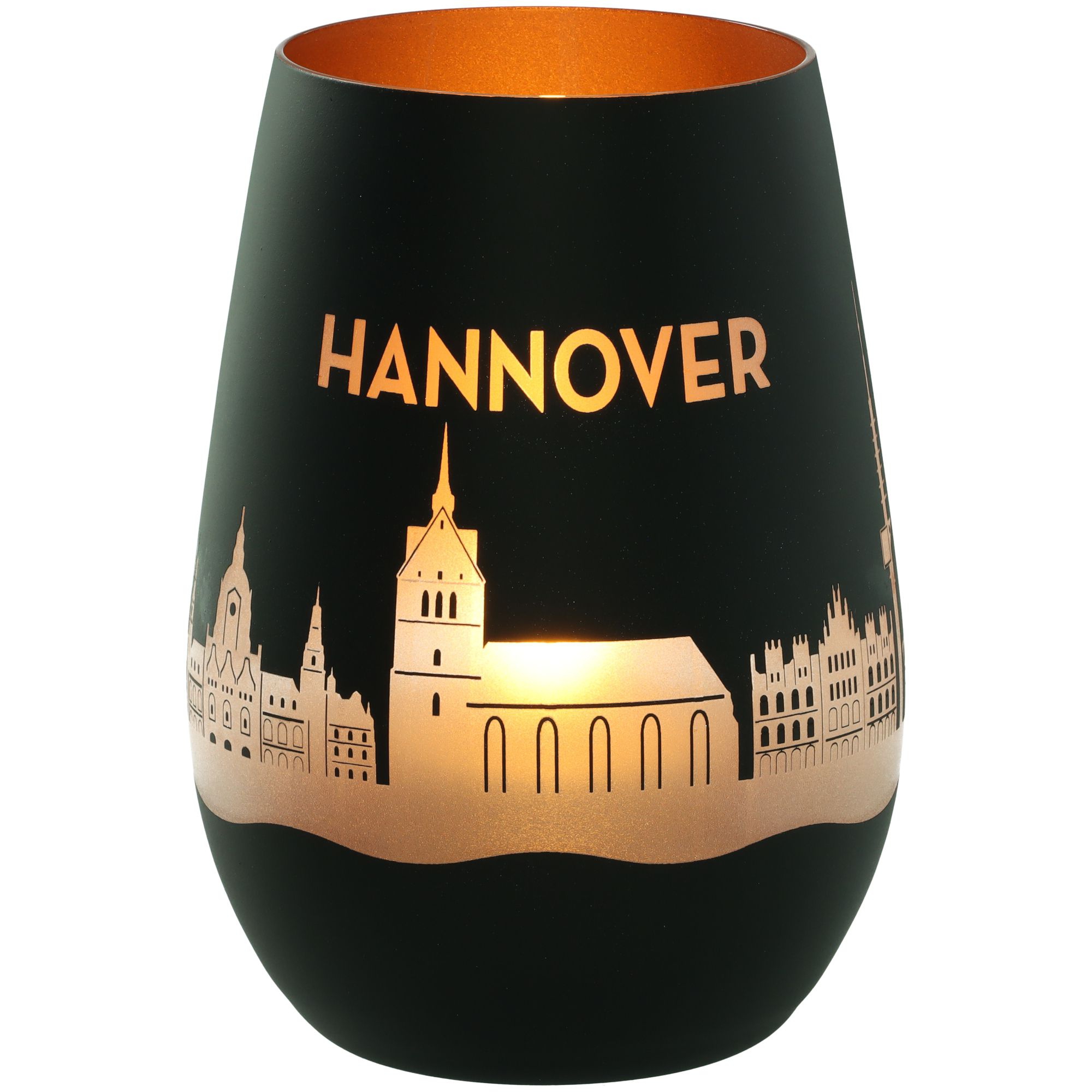 Windlicht Skyline Hannover Schwarz/Bronze Windlicht Skyline Hannover Schwarz/Bronze
