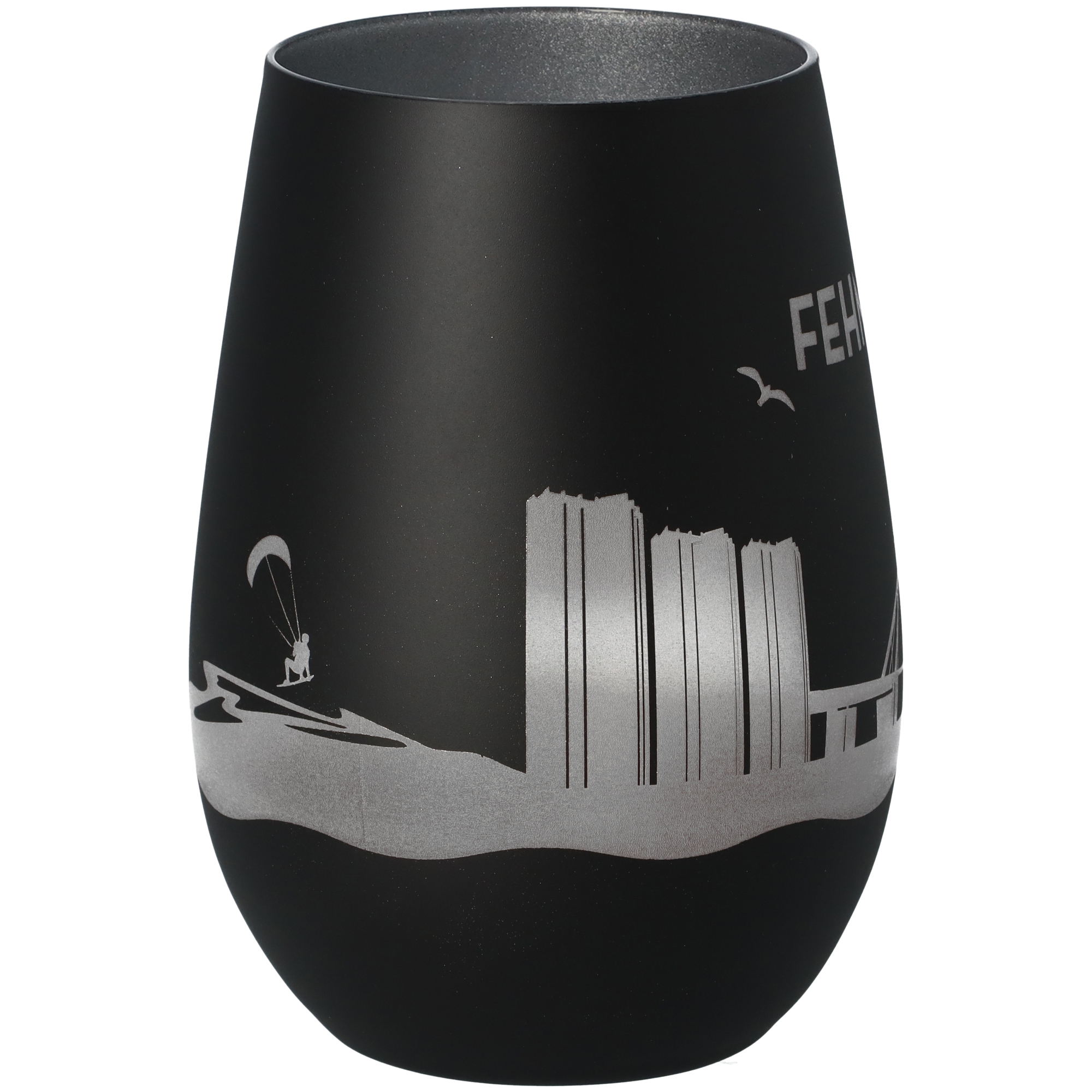 Windlicht Skyline Fehmarn Schwarz/Silber Windlicht Skyline Fehmarn Schwarz/Silber