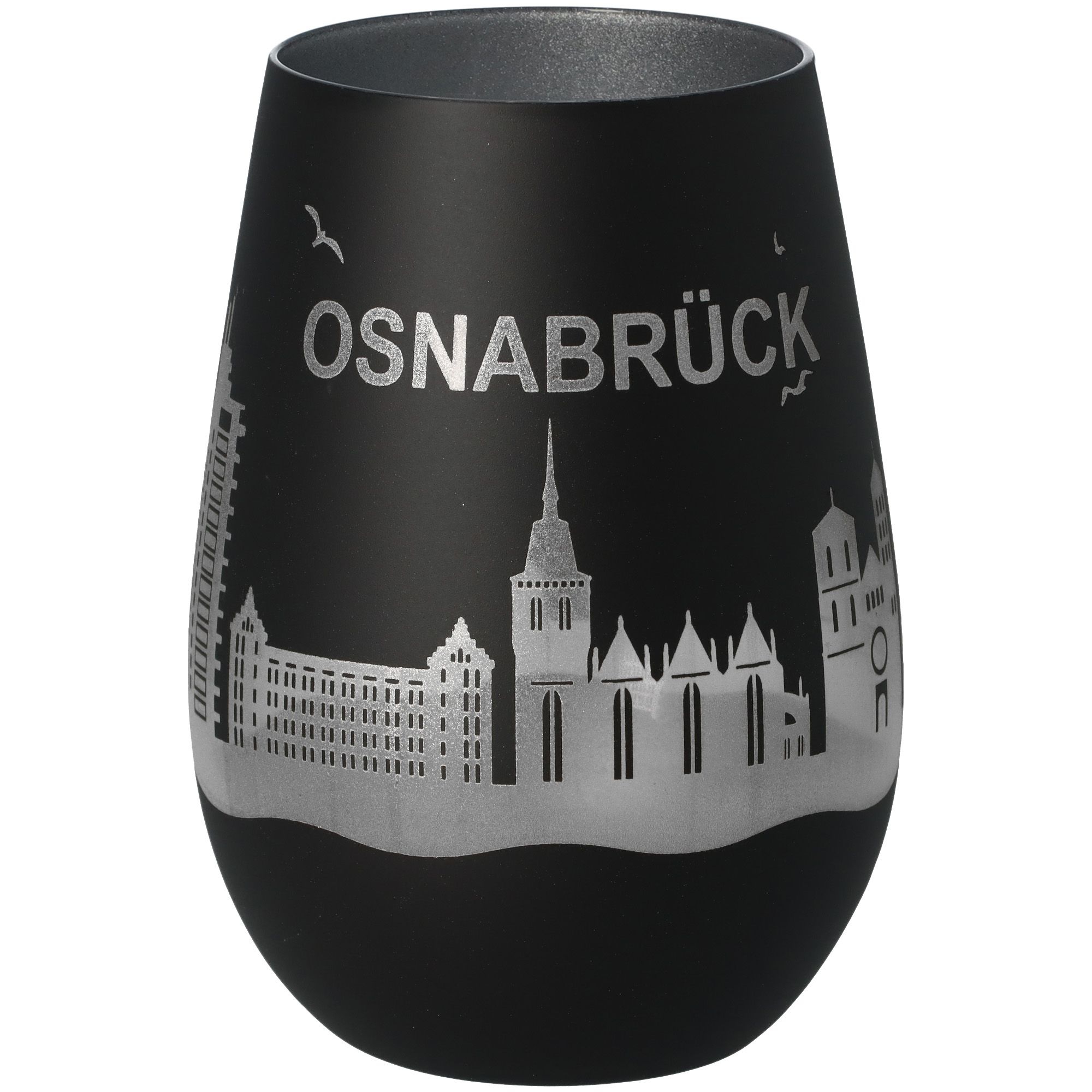 Windlicht Skyline Osnabrück Schwarz/Silber Windlicht Skyline Osnabrück Schwarz/Silber