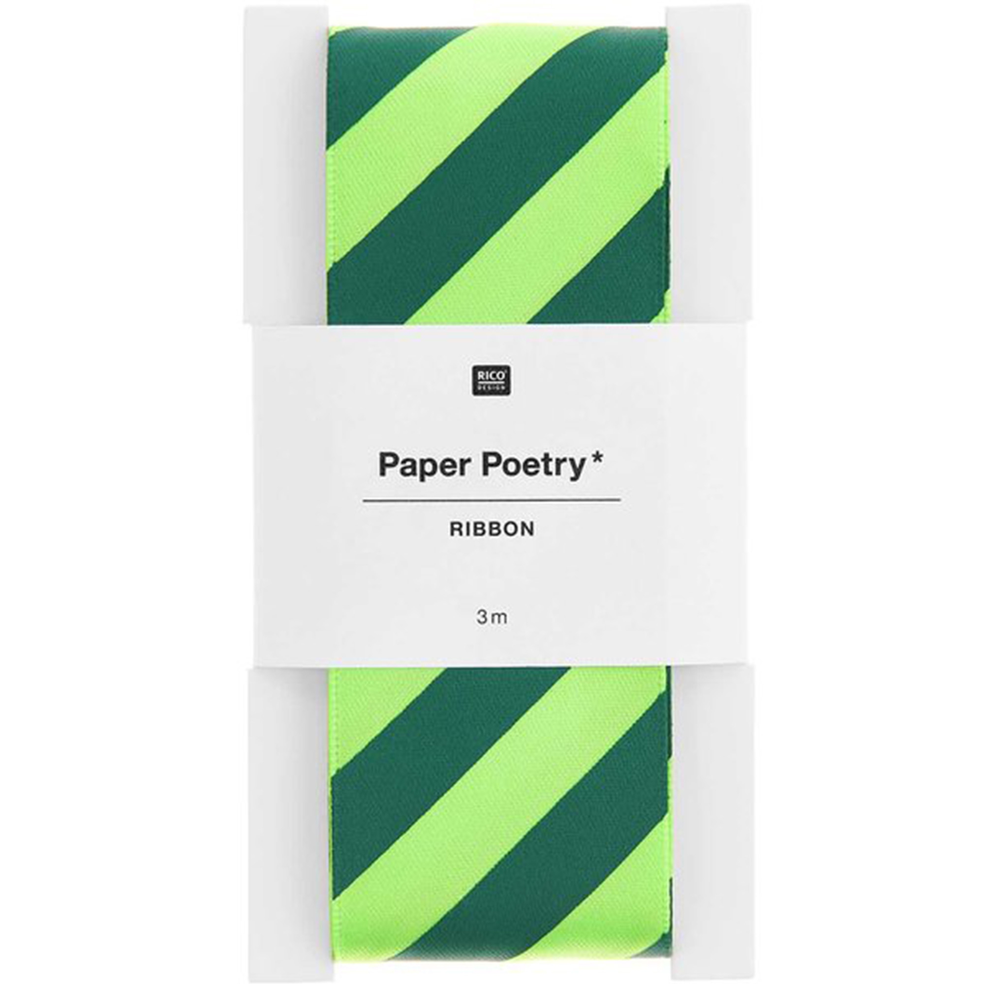 Satinband Streifen, Grün, 38mm / 3m Zubehör, Formelle Kleidung, Krawatte, Visitenkarte