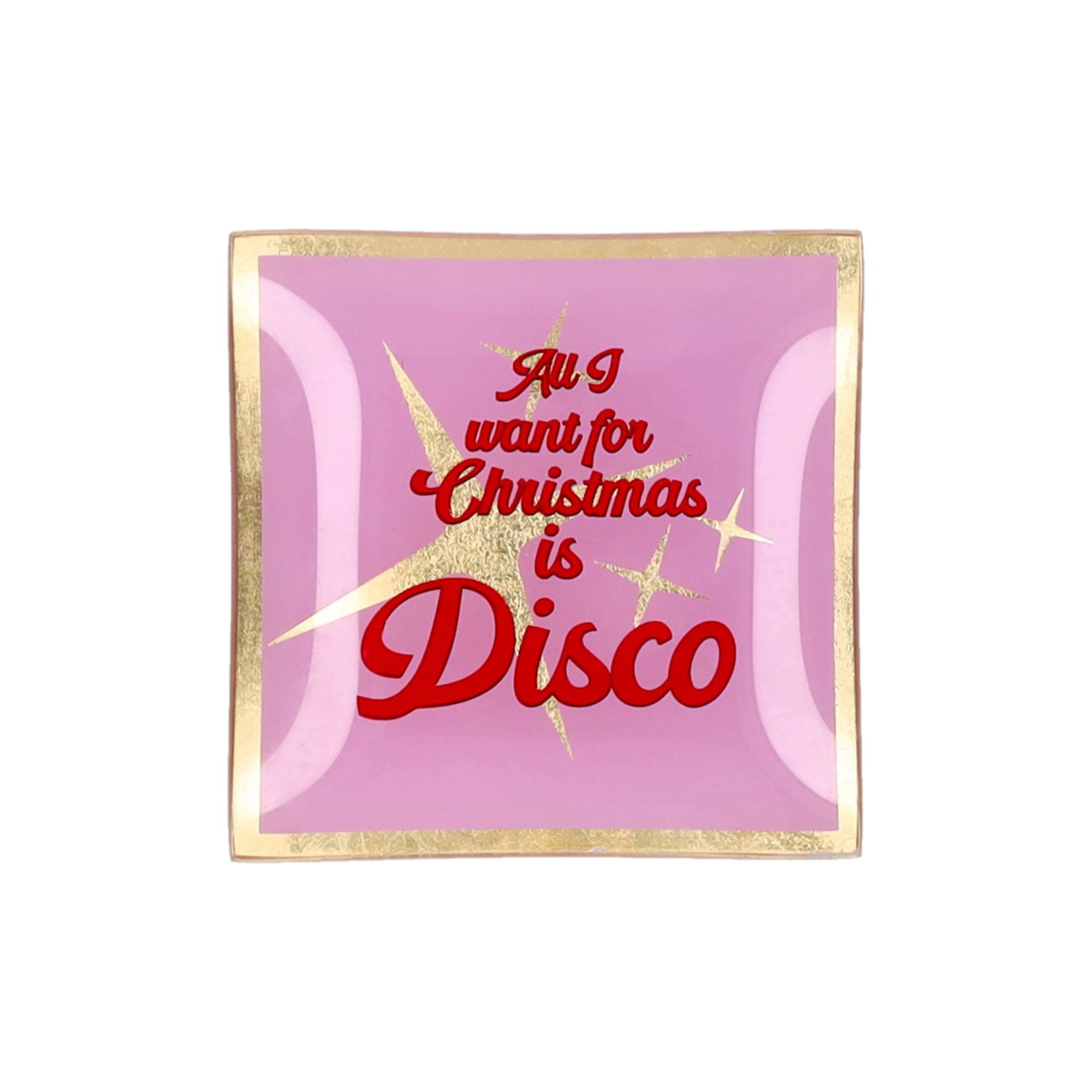 Glasteller "All i want for Christmas is Disco" - S Briefumschlag, Grußkarte, Post