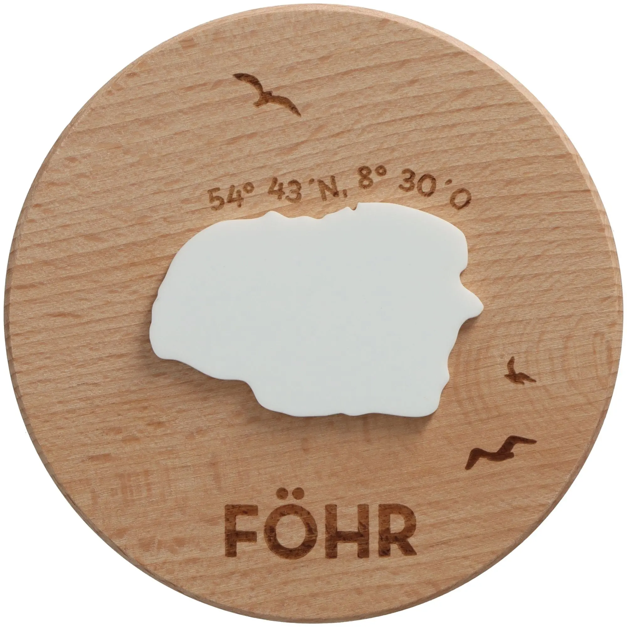 Geschenkglas Skyline "Föhr Silhouette" Weiß 530 ml