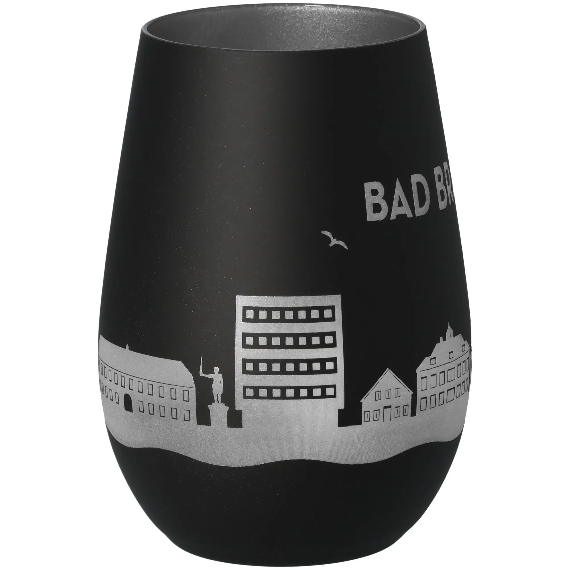 Windlicht Skyline Bad Bramstedt Schwarz/Silber