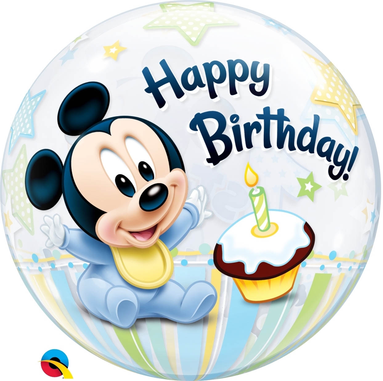 Bubble Ballon Mickey Mouse zum 1. Geburtstag 56cm