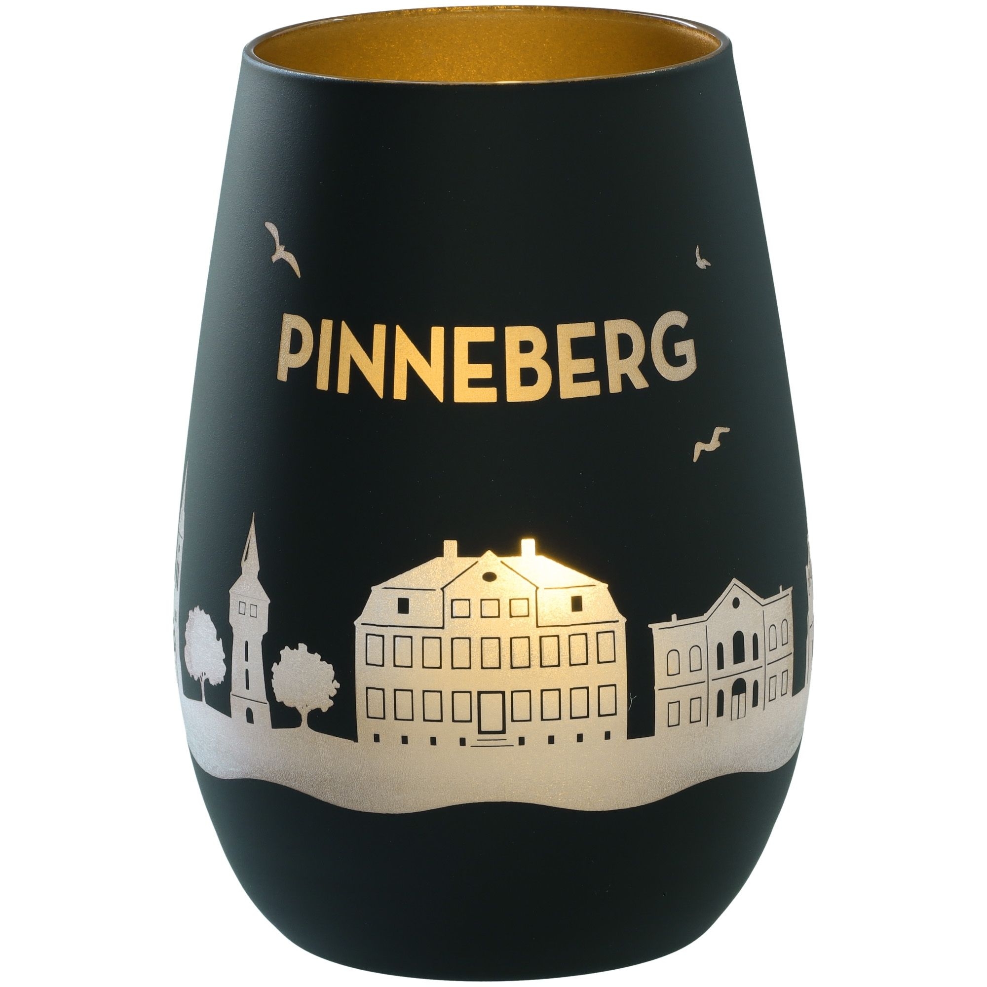 Windlicht Skyline Pinneberg Schwarz/Gold