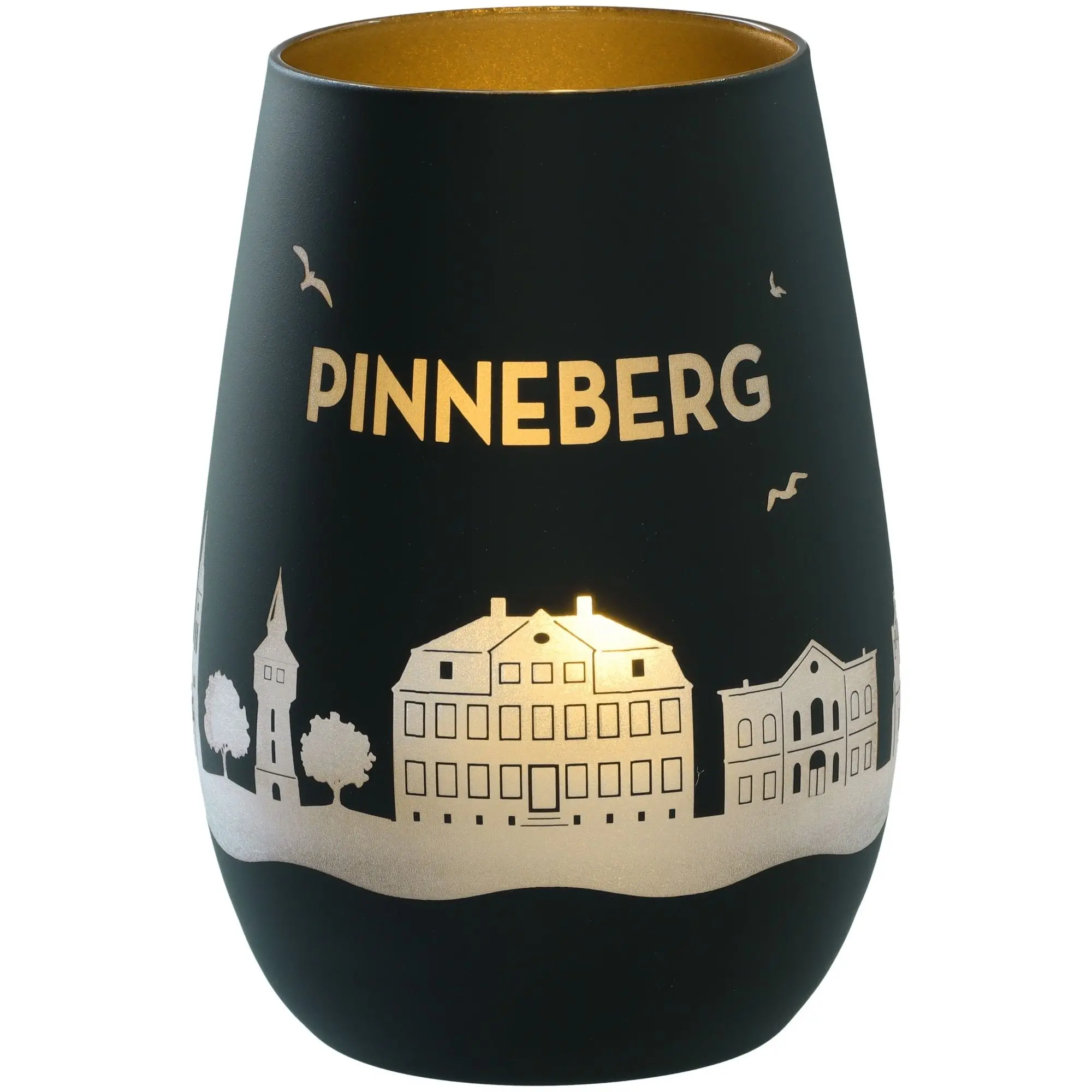 Windlicht Skyline Pinneberg Schwarz/Gold