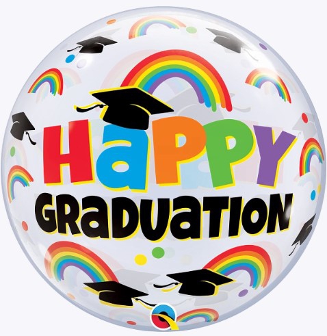 Bubble Ballon "Happy Graduation" 56cm