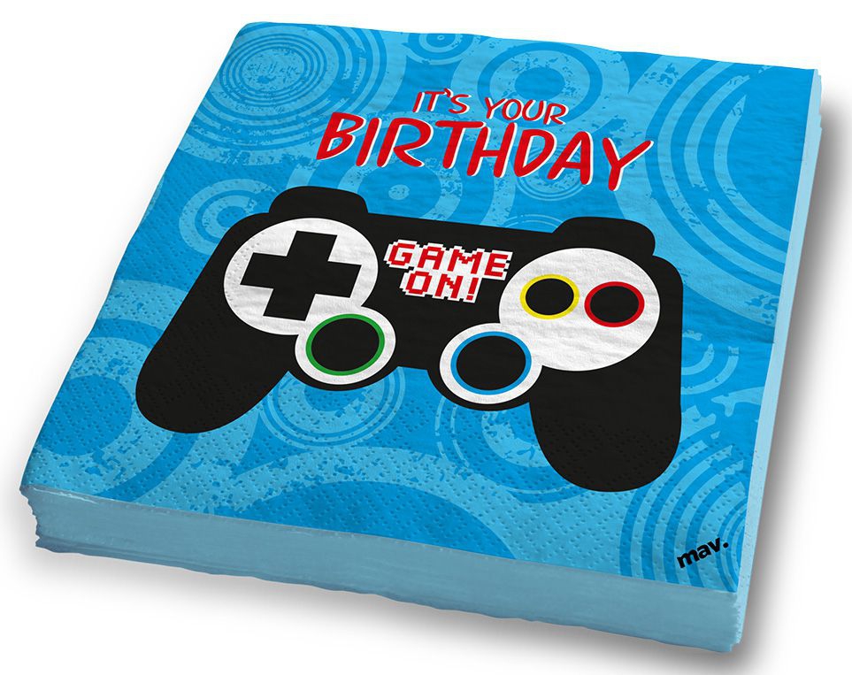 Servietten "It's your Birthday" Game Controller, 20 Stück Servietten "It's your Birthday" Game Controller, 20 Stück