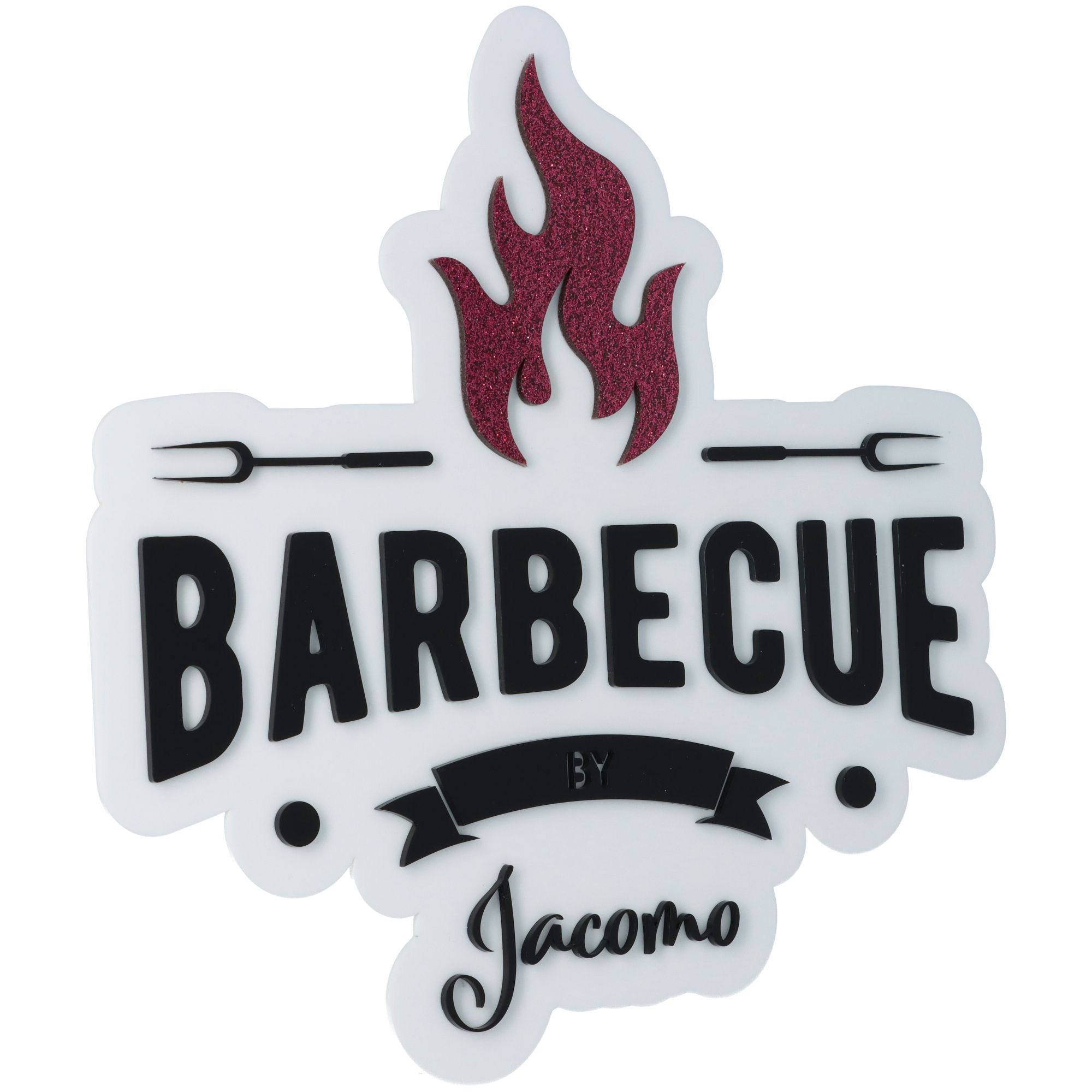 Schild "BARBECUE BY persönlicher Name" Acryl 30cm x 30cm Schild "BARBECUE BY persönlicher Name" Acryl 30cm x 30cm