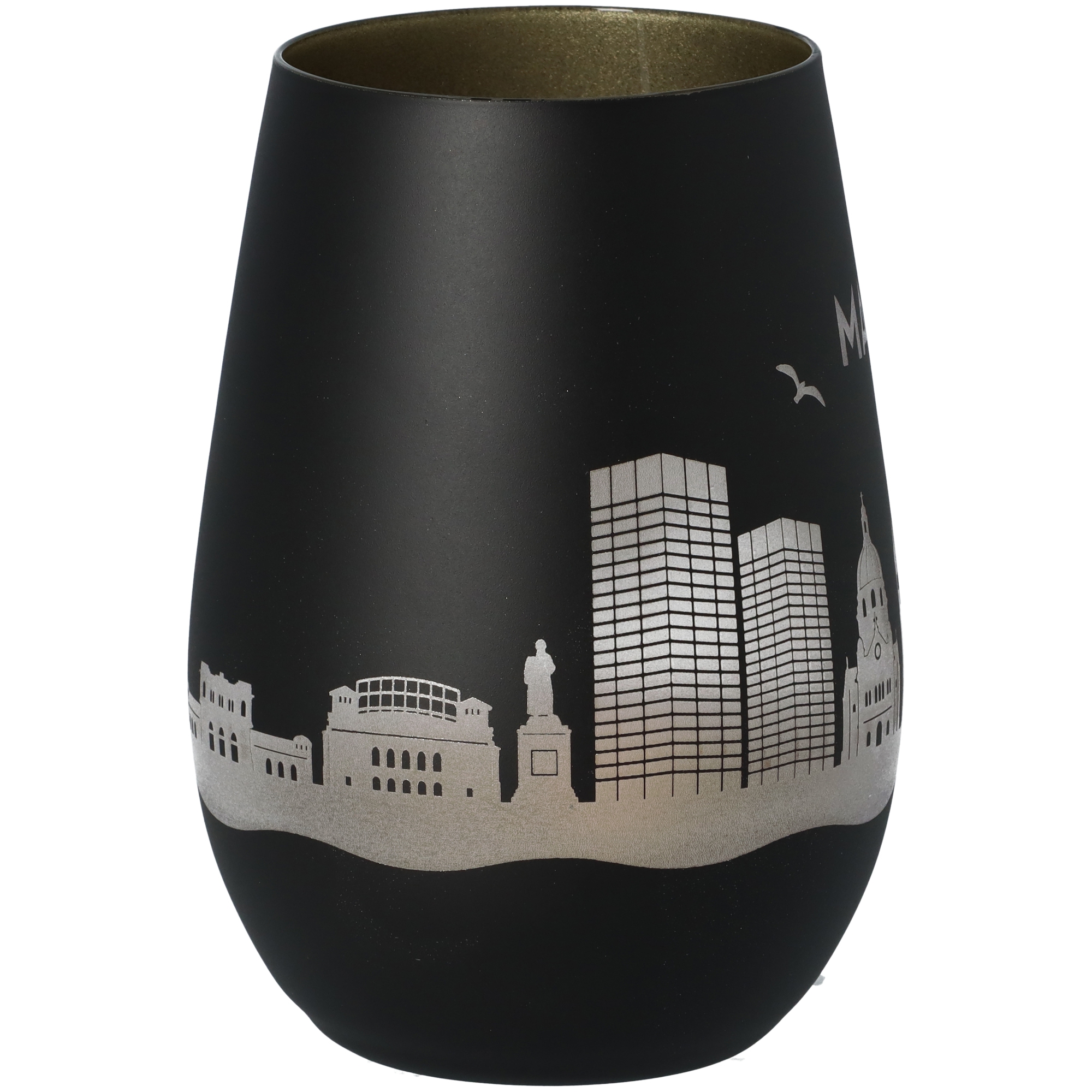 Windlicht Skyline Mainz Schwarz/Gold Windlicht Skyline Mainz Schwarz/Gold