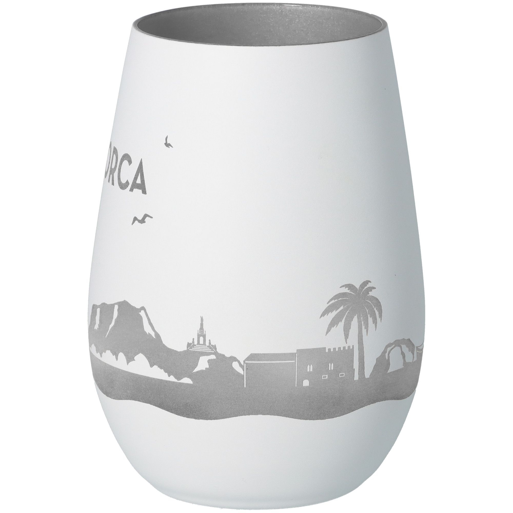 Windlicht Skyline Mallorca Weiß/Silber Windlicht Skyline Mallorca Weiß/Silber