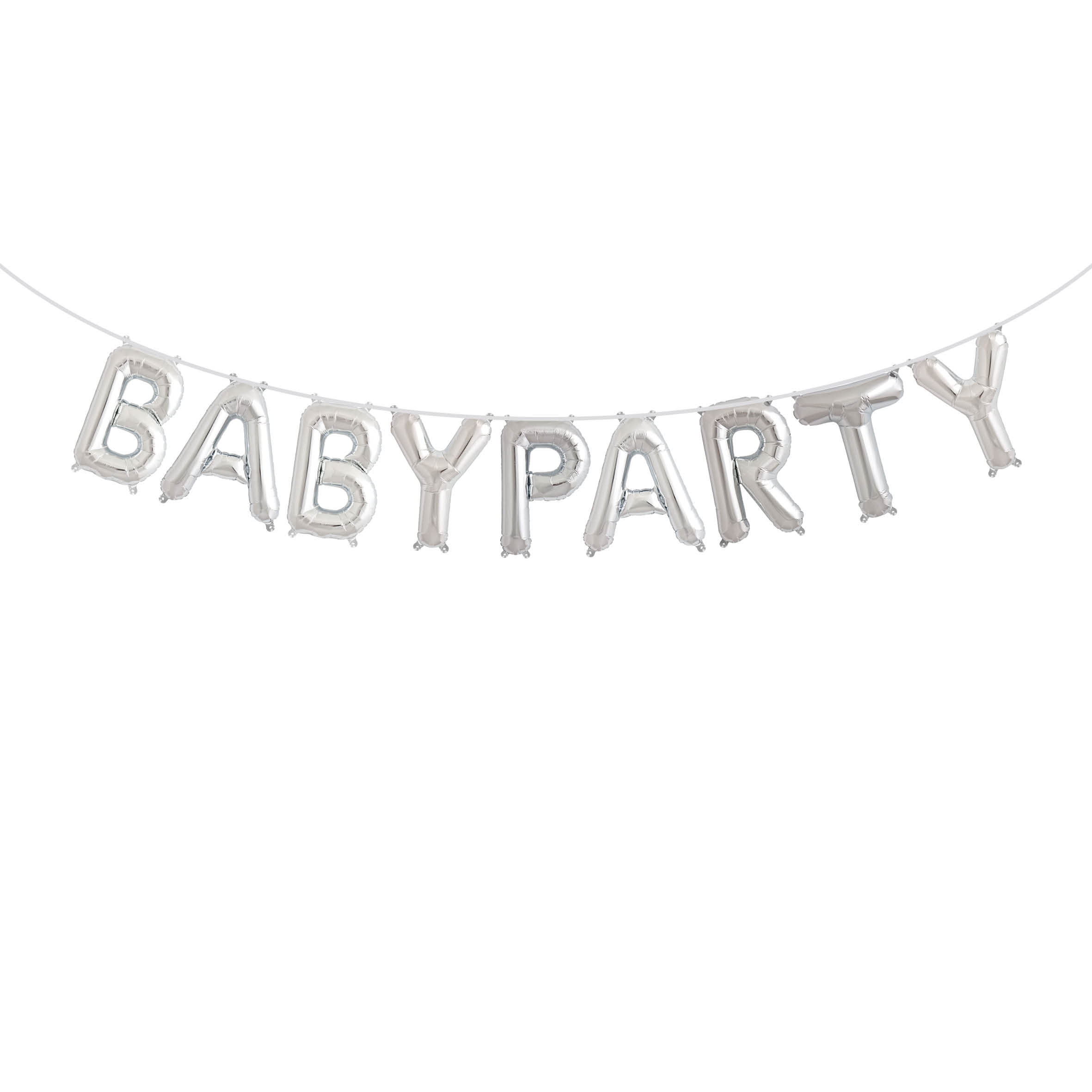 Folienballon Girlandenset "BABYPARTY" Silber Folienballon Girlandenset "BABYPARTY" Silber