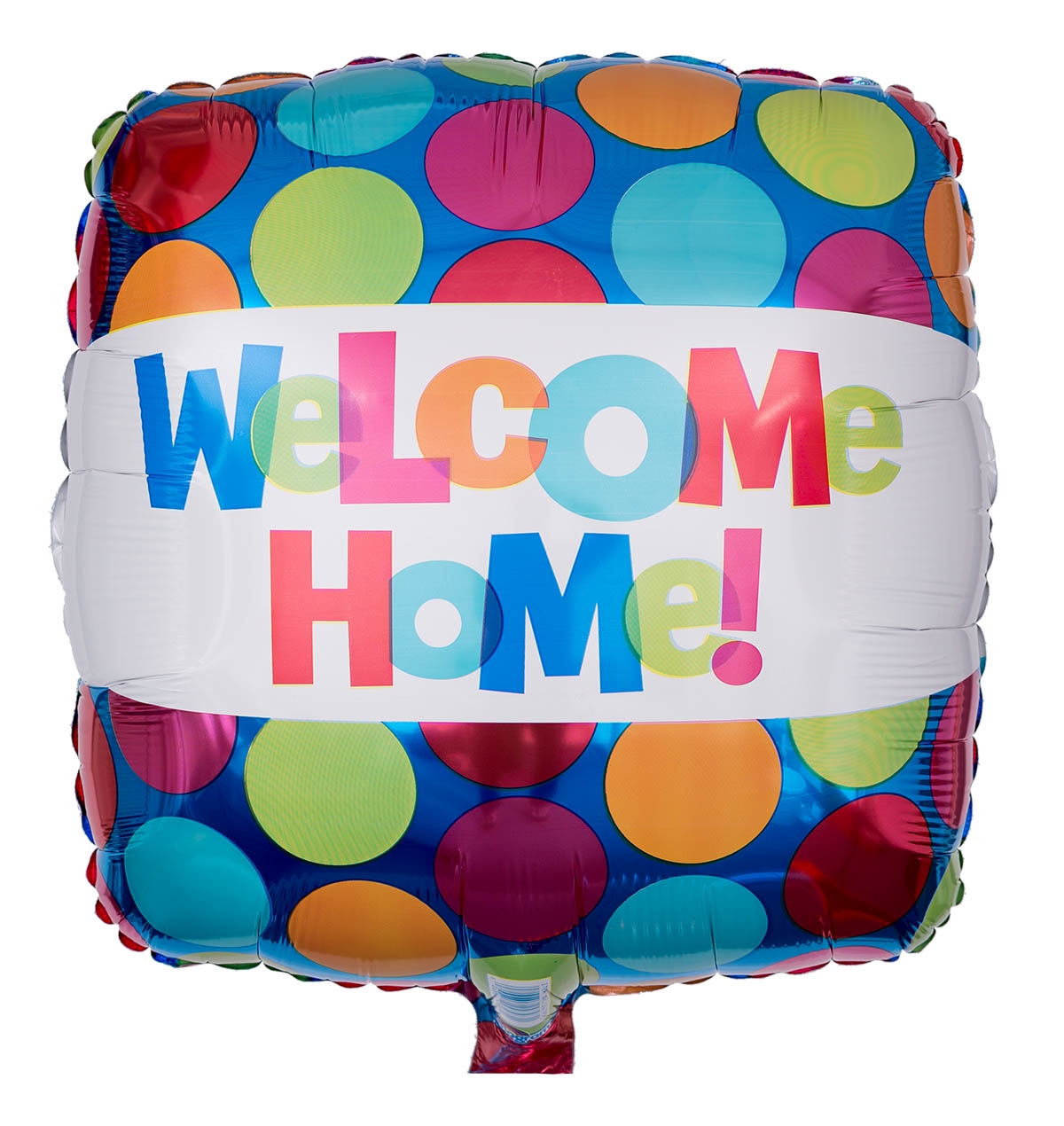 Folienballon Eckig Welcome Home Bunte Punkte 43cm