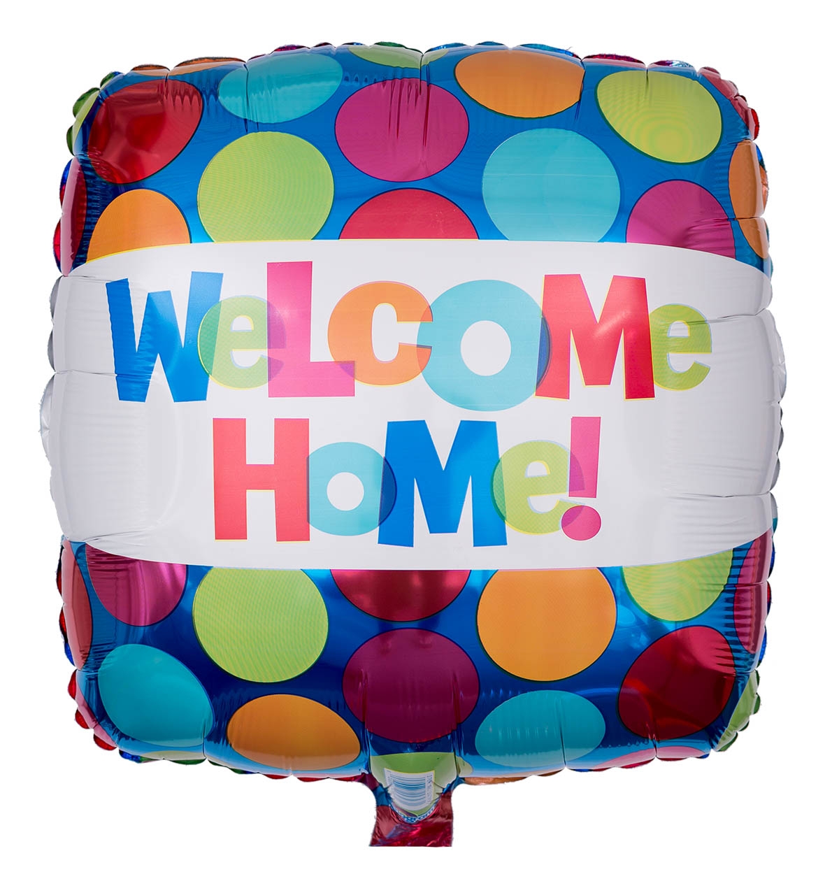 Folienballon Eckig Welcome Home Bunte Punkte 43cm Folienballon Eckig Welcome Home Bunte Punkte 43cm