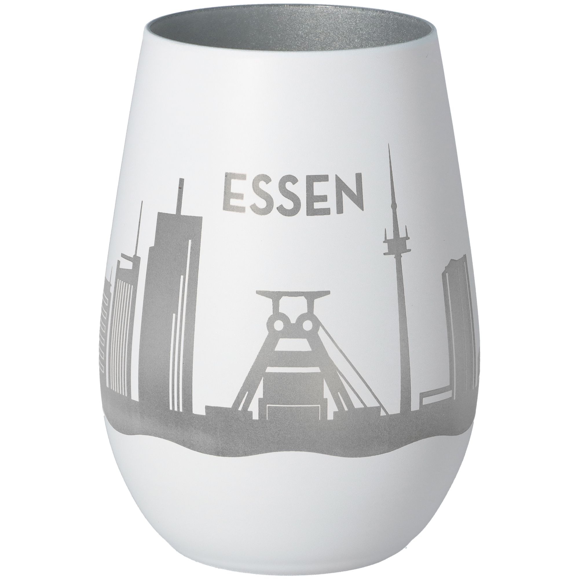 Windlicht Skyline Essen Weiß/Silber Windlicht Skyline Essen Weiß/Silber