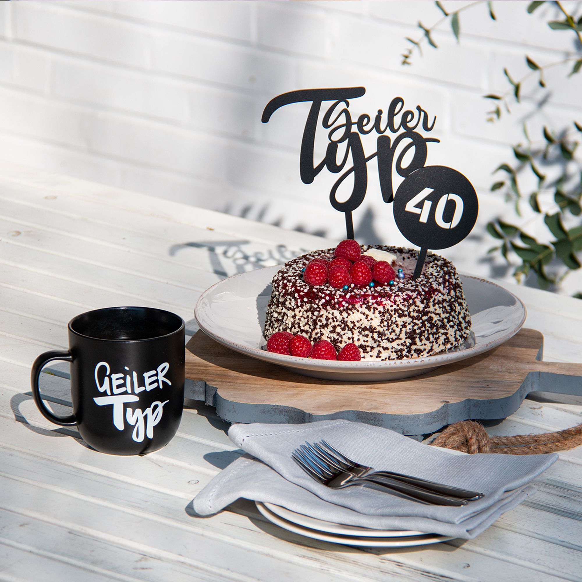 Cake Topper Geiler Typ Set "Zahl" Acryl