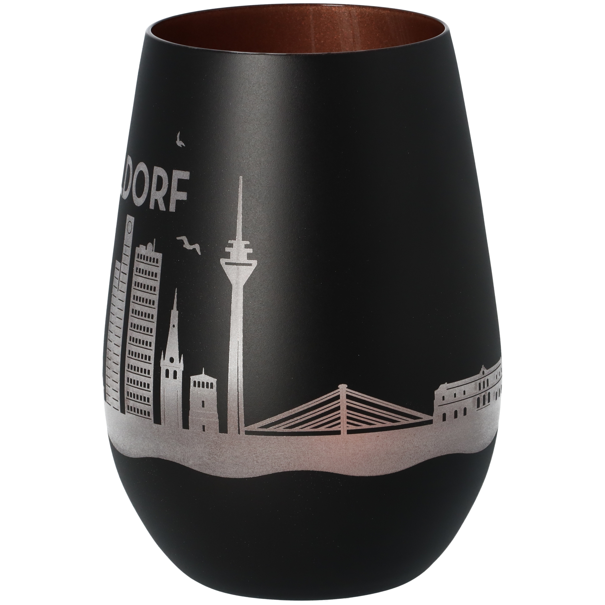 Windlicht Skyline Düsseldorf Schwarz/Bronze Windlicht Skyline Düsseldorf Schwarz/Bronze